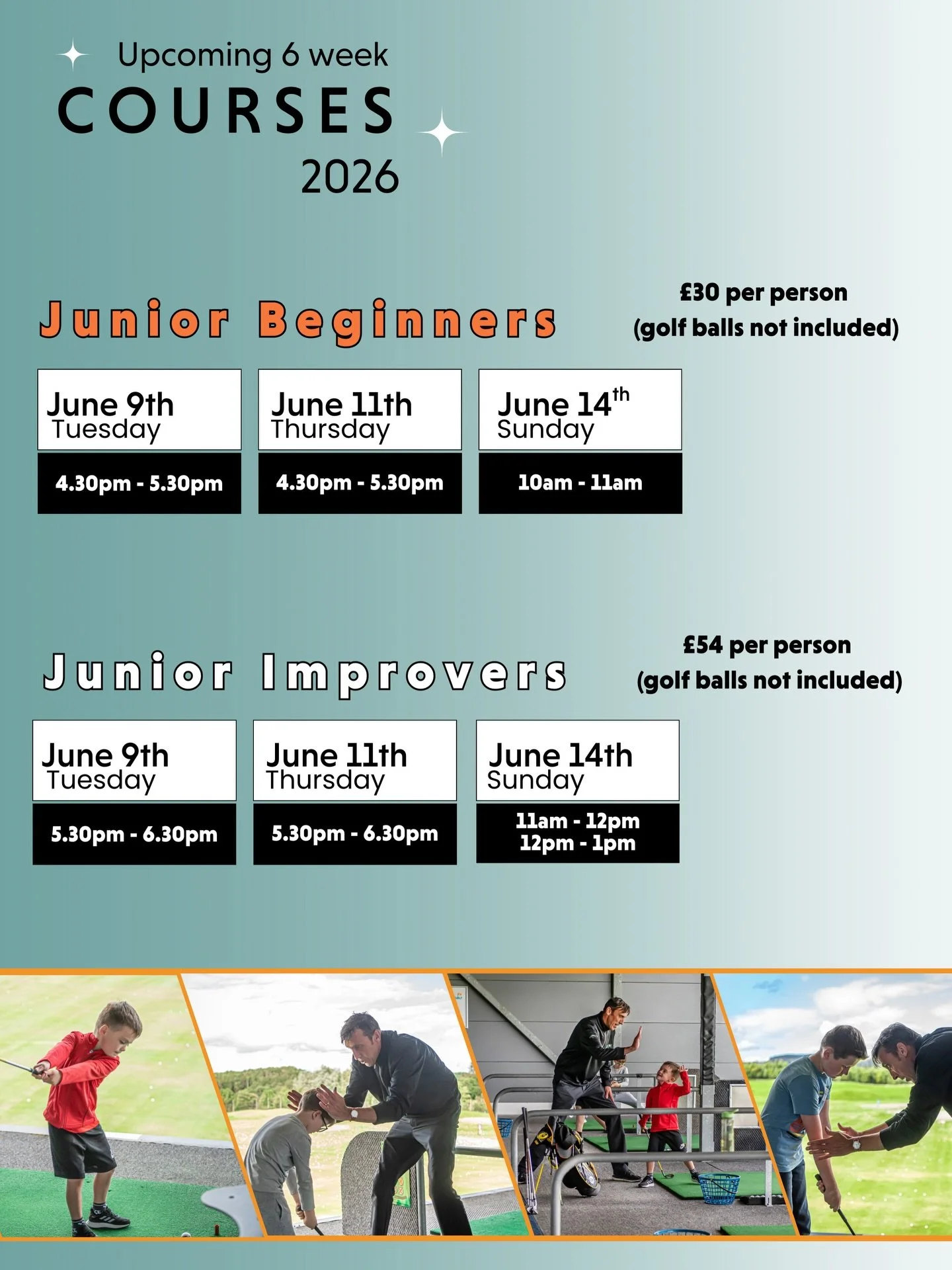 Exciting news! Our Adult &amp; Junior 6 week group classes are now available for booking! Secure your spot online NOW! 🏌🏻&zwj;♂️ 💻