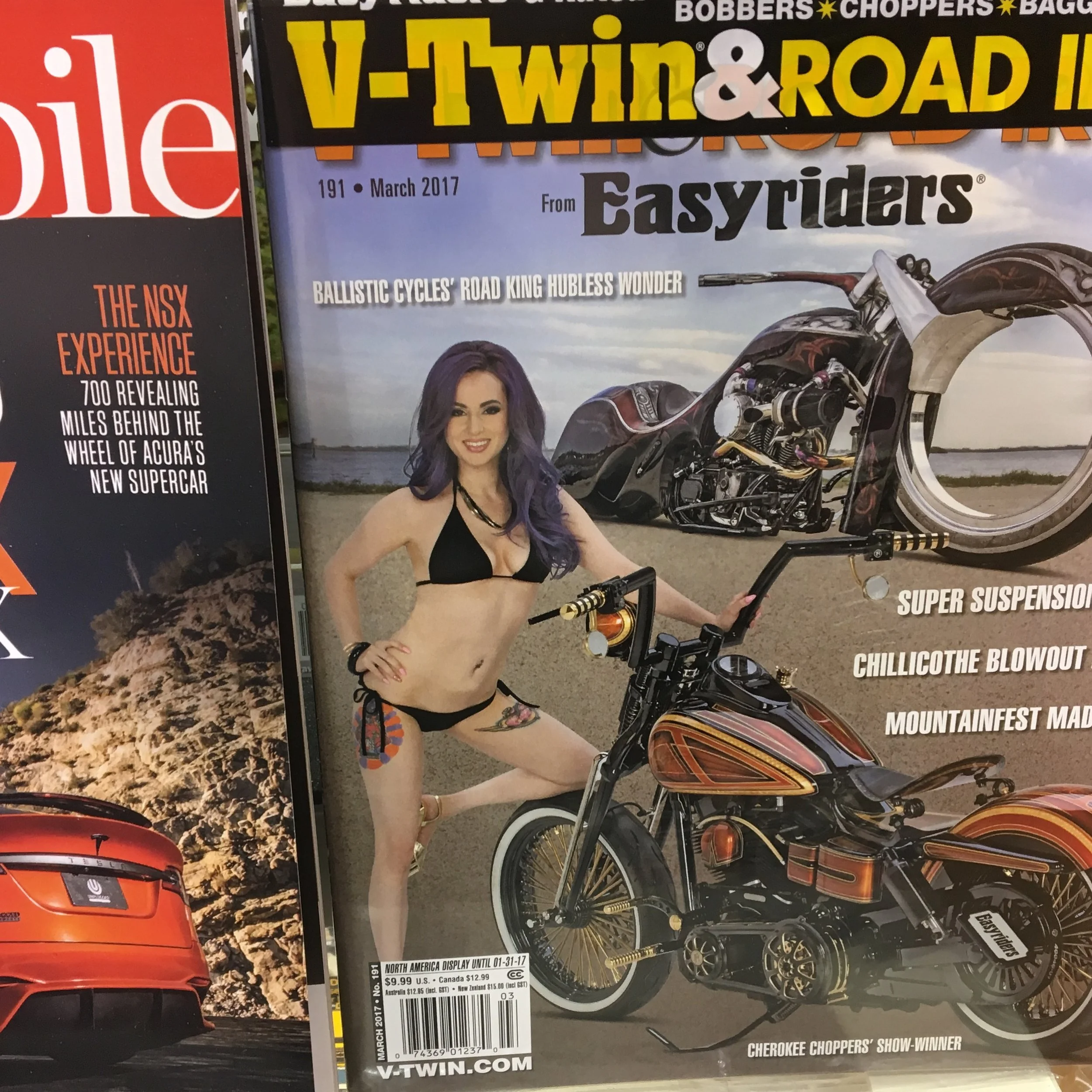 On magazine stands
