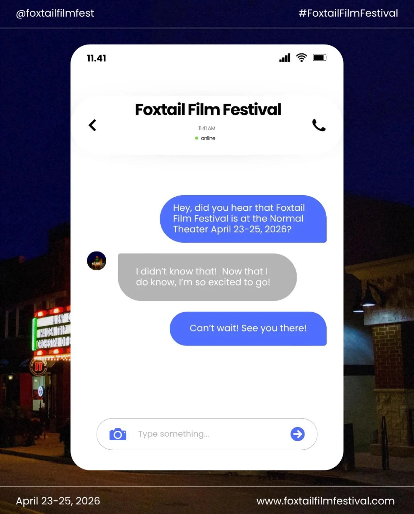 Looking for a fun activity to do in Normal, IL? 
Mark your calendar for April 23rd-25th! 

#blono #filmfestival #midwestfilmfestival #illinoisstateuniversity #studentfilms 

@illinoisstateu 
@normal_theater