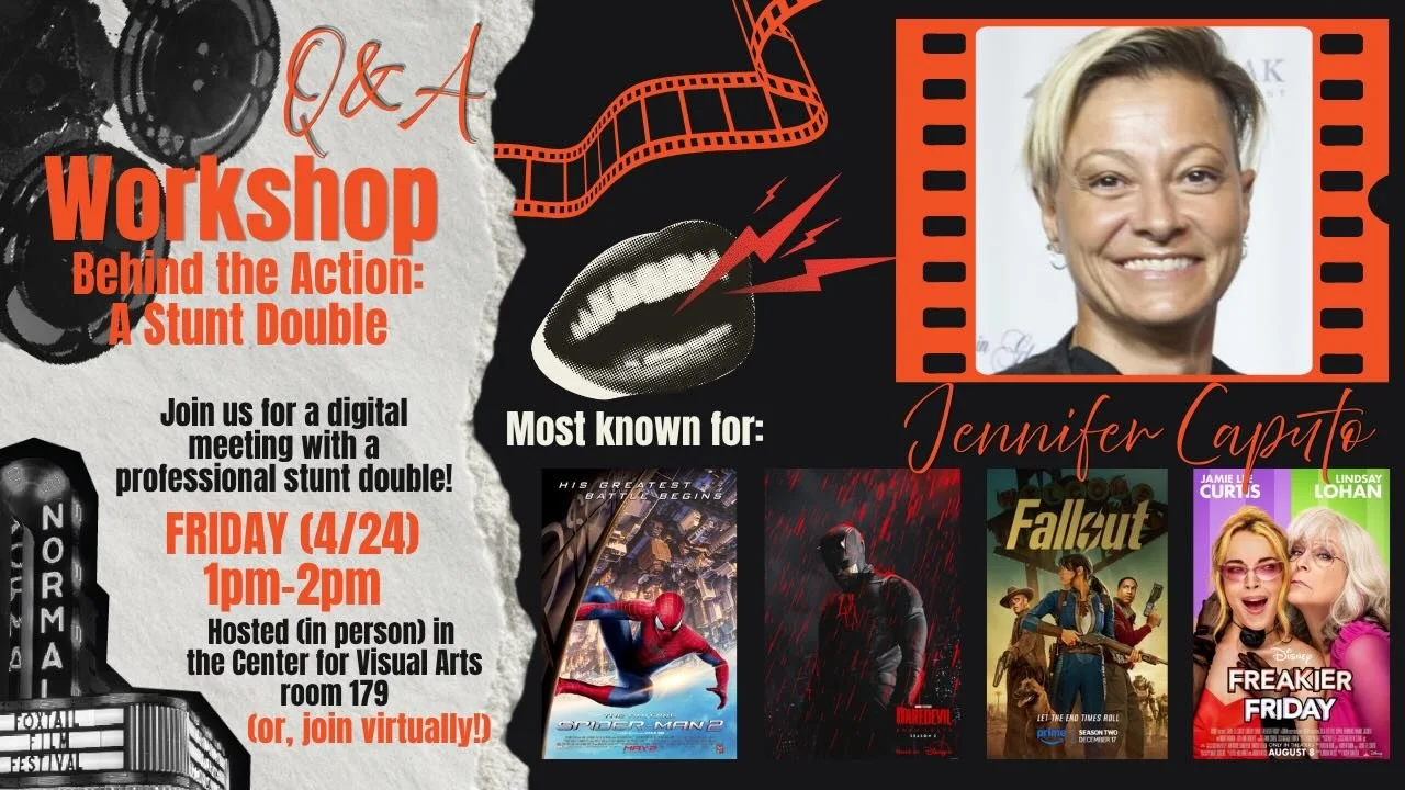 You can join us in person, or virtually with the link below!

https://illinoisstate.zoom.us/meeting/register/oxOAZW1lRnahzfLLM08zwg#/registration

@ilstucom 

#filmfestival #stuntdouble #illinoisstateuniversity #studentfilms