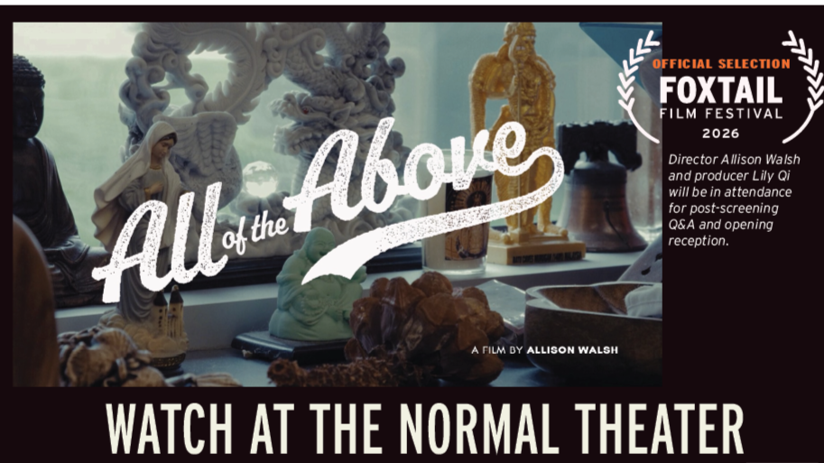 Title of the documentary, All of the Above, over photo of religious symbols