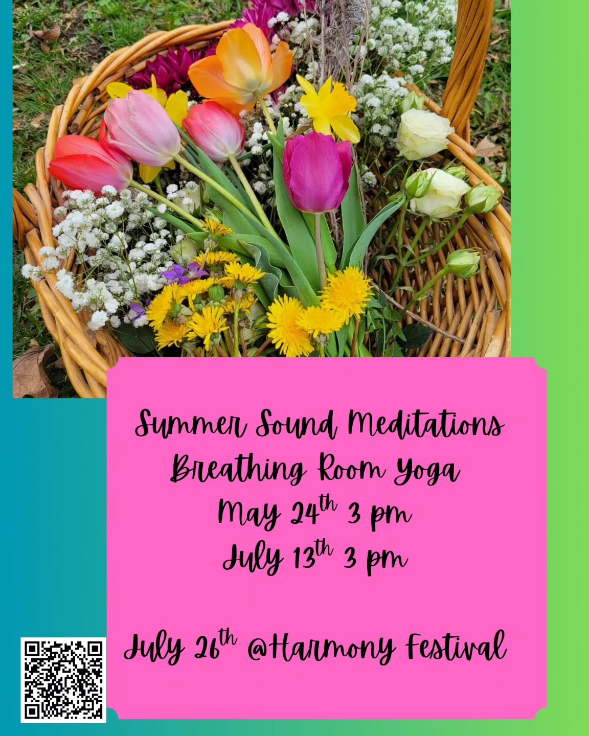 Join us May 24th to start your summer  off with an opportunity for stillness and rest. Nurture the seeds you planted this spring and celebrate summer's abundance! 
  Tickets available at:https://www.breathingroomyoga.net/new-products/sound-meditation
