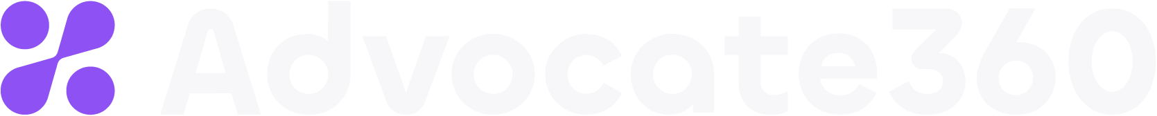 Logo of Advocates360 with purple icon and white text