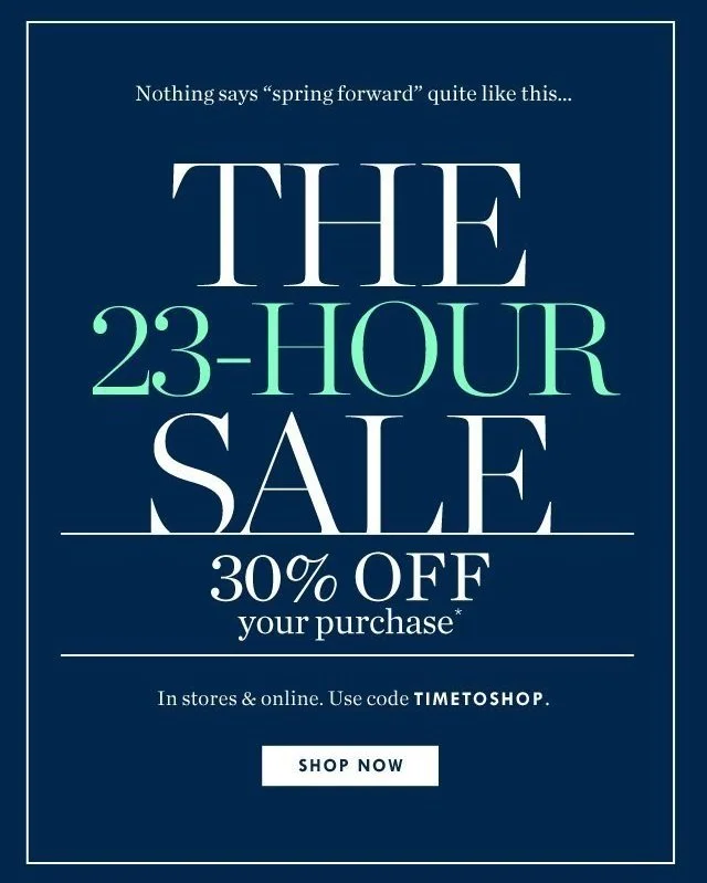 Reset your clocks, then shop this 23-hour sale