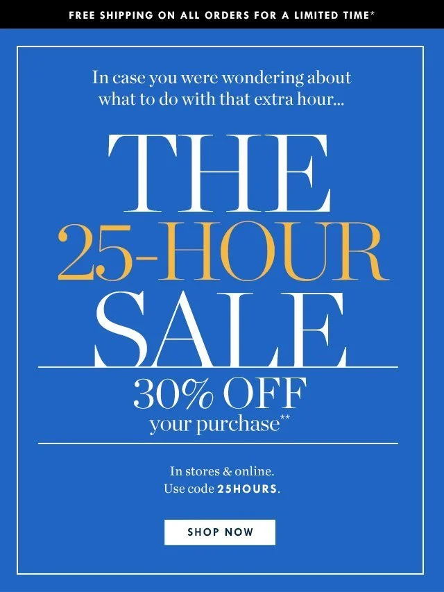 Turn your clocks back, then shop