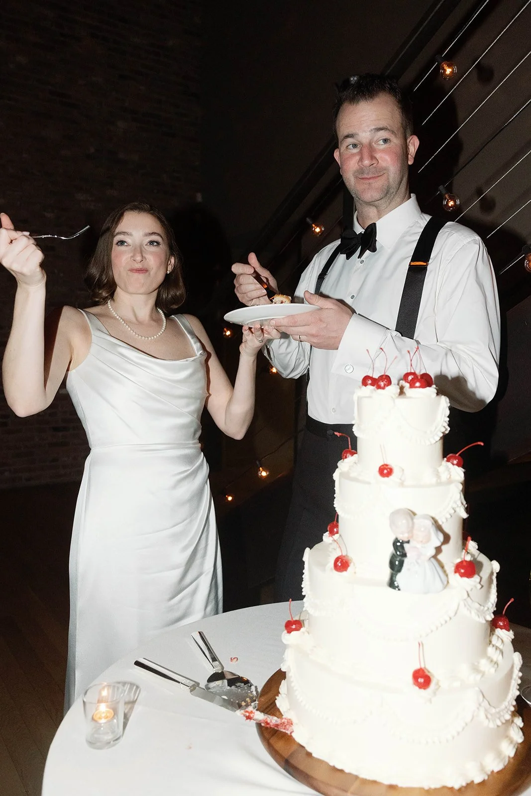 bride and her cake
