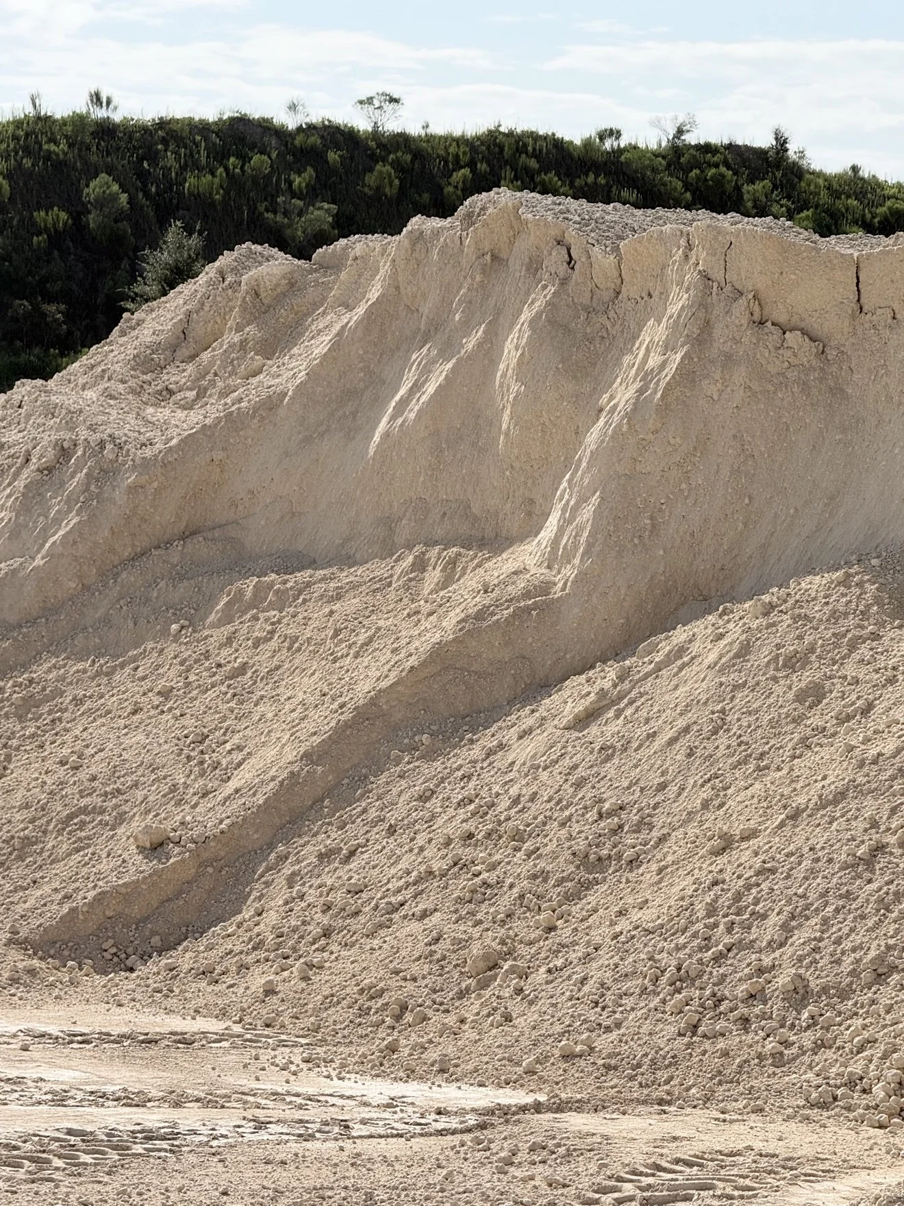 Stockpile of limerock aggregate at Knepp Construction
