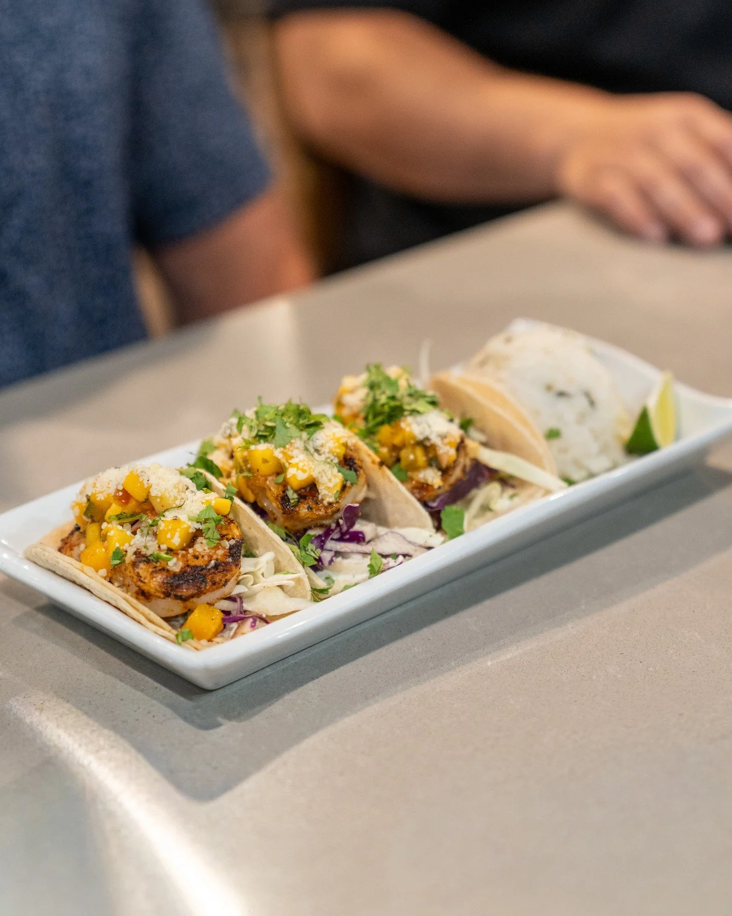 House made mango salsa, cilantro lime crema, white corn tortillas, slaw, cotija, and fresh cilantro - our Tropical Shrimp Tacos are a flavor-packed bite of sunshine. 🌮🥭 Perfect for sharing&hellip;or not.
ㅤ
#VintageVibes #TacoTime #ReddingEats #Food