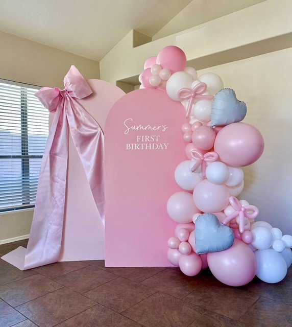 Pink bow first birthday girl birthday