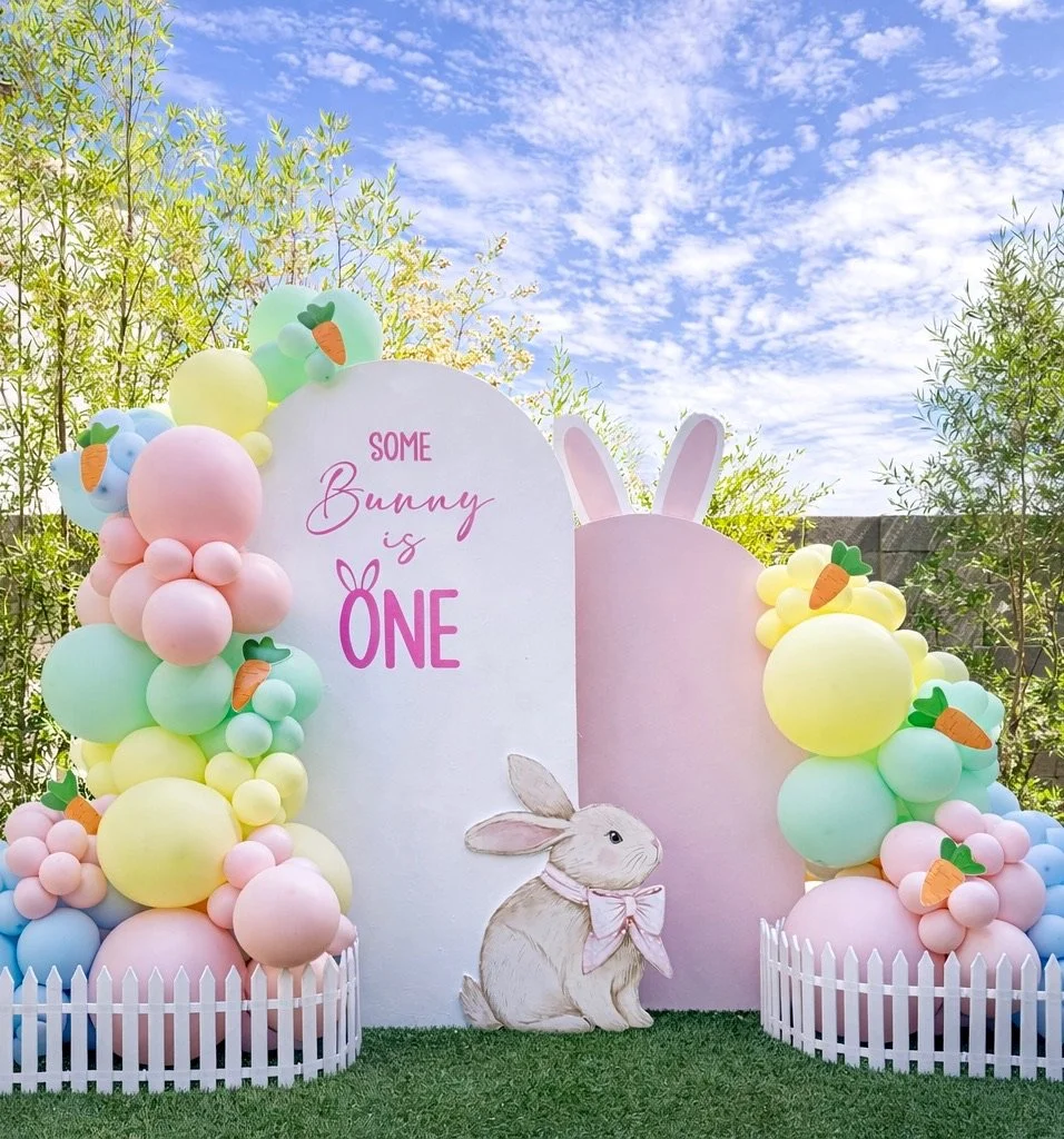 Some Bunny is One birthday Easter balloon decor Easter bunny spring balloon decor 