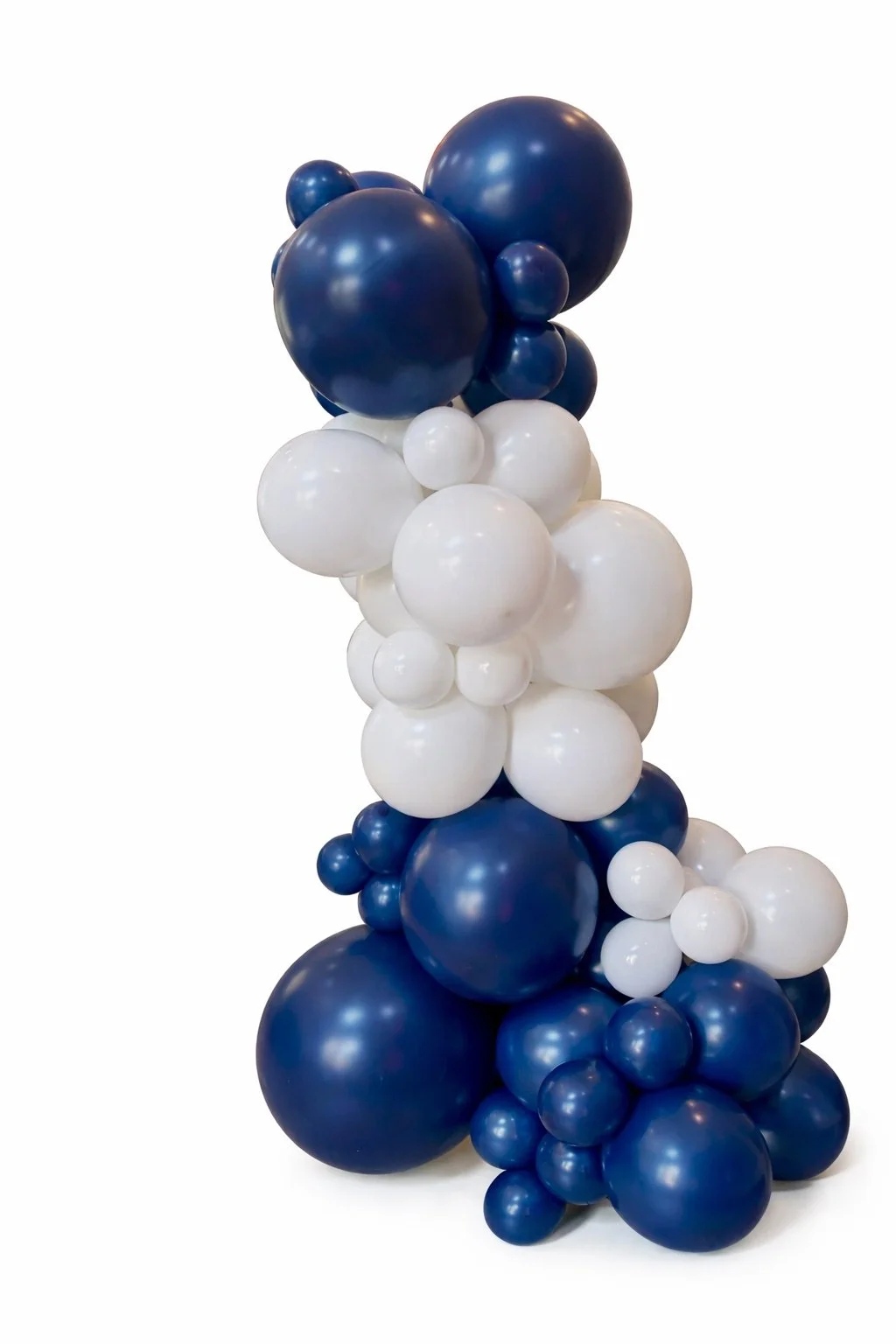 blue and white balloon decor grab-and-go