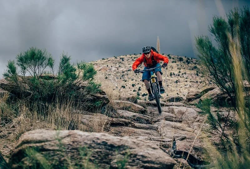 Mountain biker riding Aspen Meadow Trail on Mount Lemmon