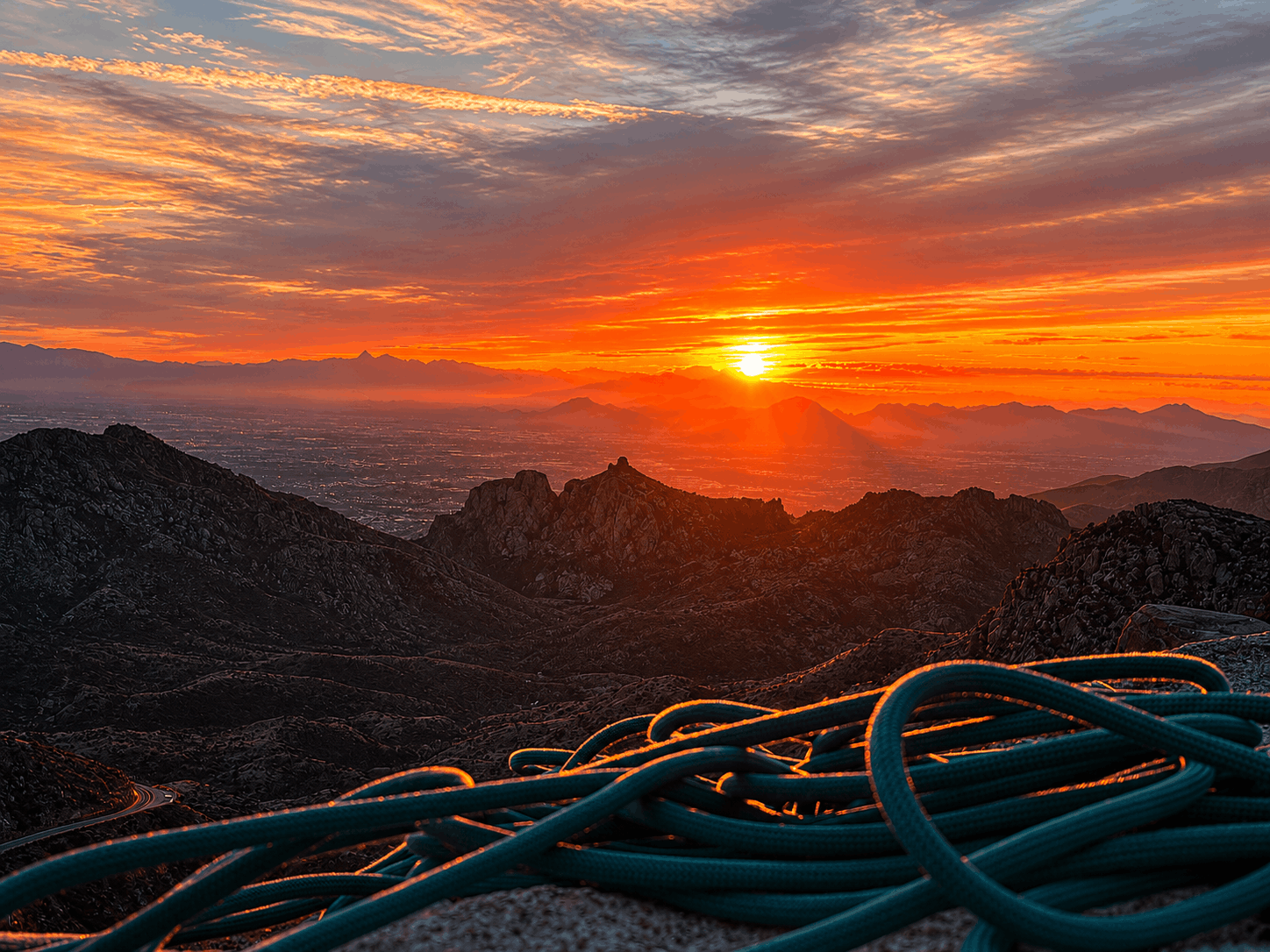 Sunset view from Mount Lemmon overlooking Tucson and the Sonoran Desert