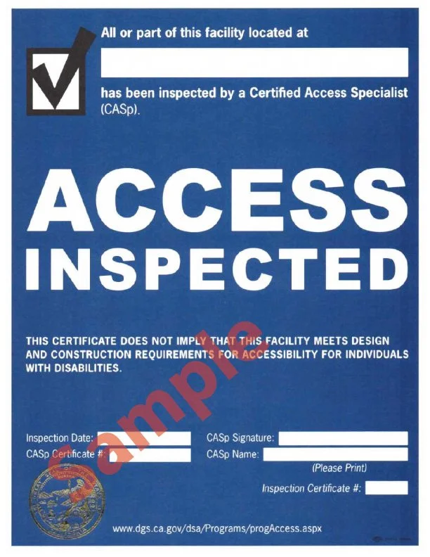 CASp Certificate | Disability Access Inspection Certificate