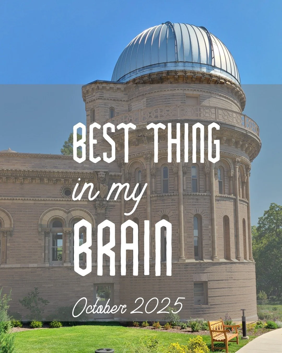 The Best Things in my Brain this month include a 𝘷𝘦𝘳𝘺 big telescope (photo of the actual telescope in the post - this is just the building exterior) and some really interesting tips on improving your granny squares from @meemamakes . Click &quot;