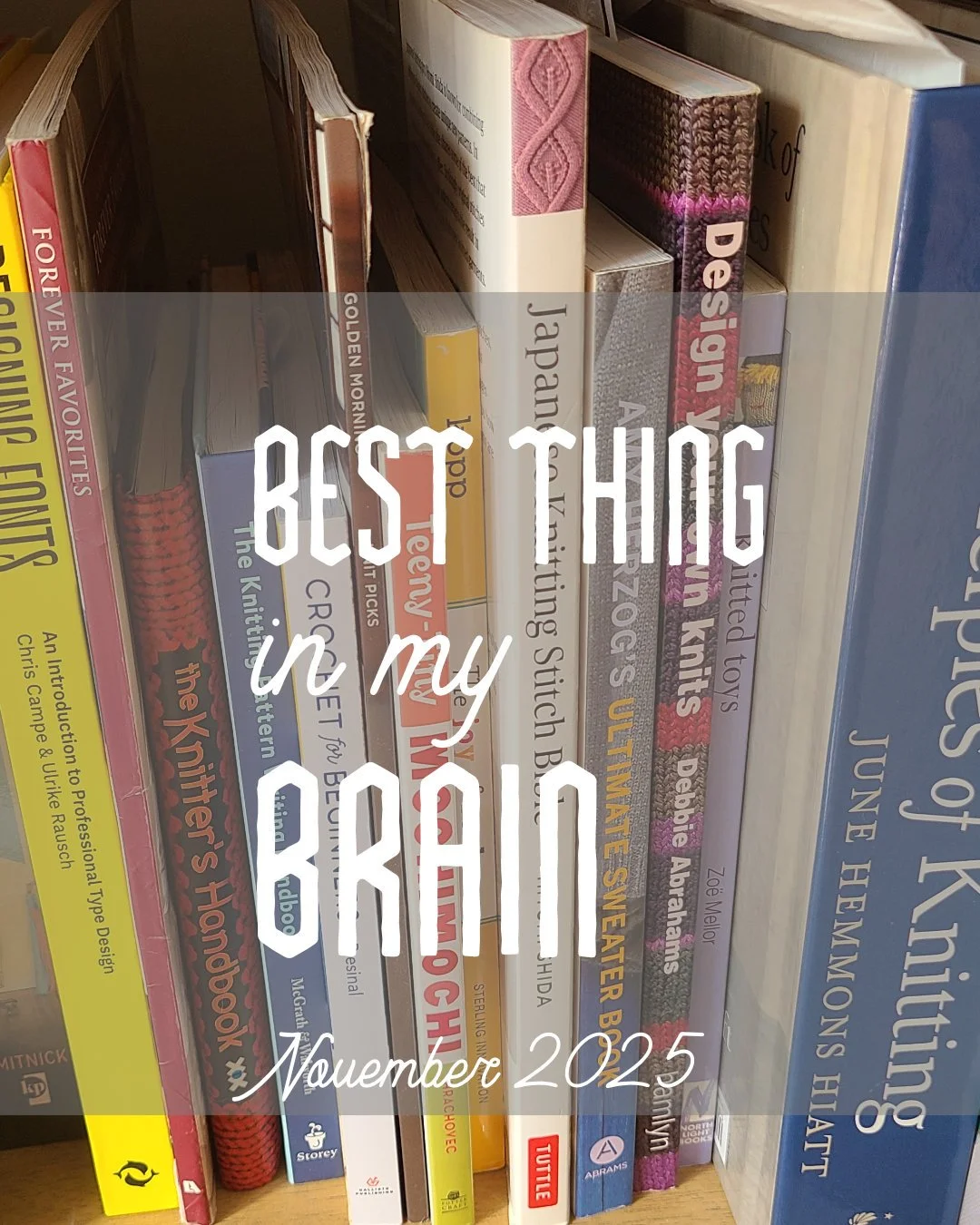 This month's Best Thing in my Brain post is all about nonfiction books - one about knitting and one about dinosaurs, both truly excellent in their own ways.  If you're looking for some good book recs, click &quot;Blog of Making Stuff&quot; in my bio 