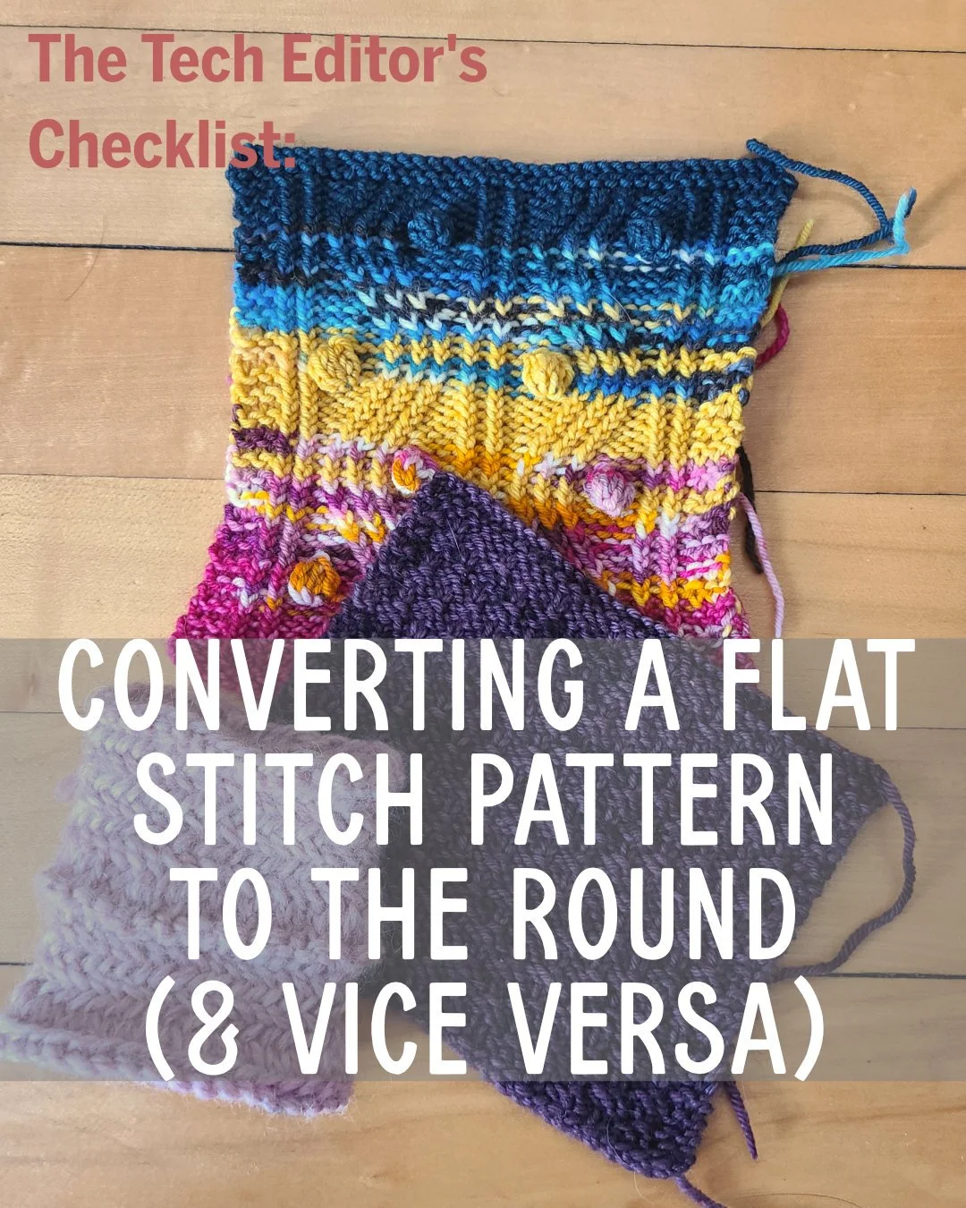Converting a Flat Stitch Pattern into the Round (and Vice Versa)