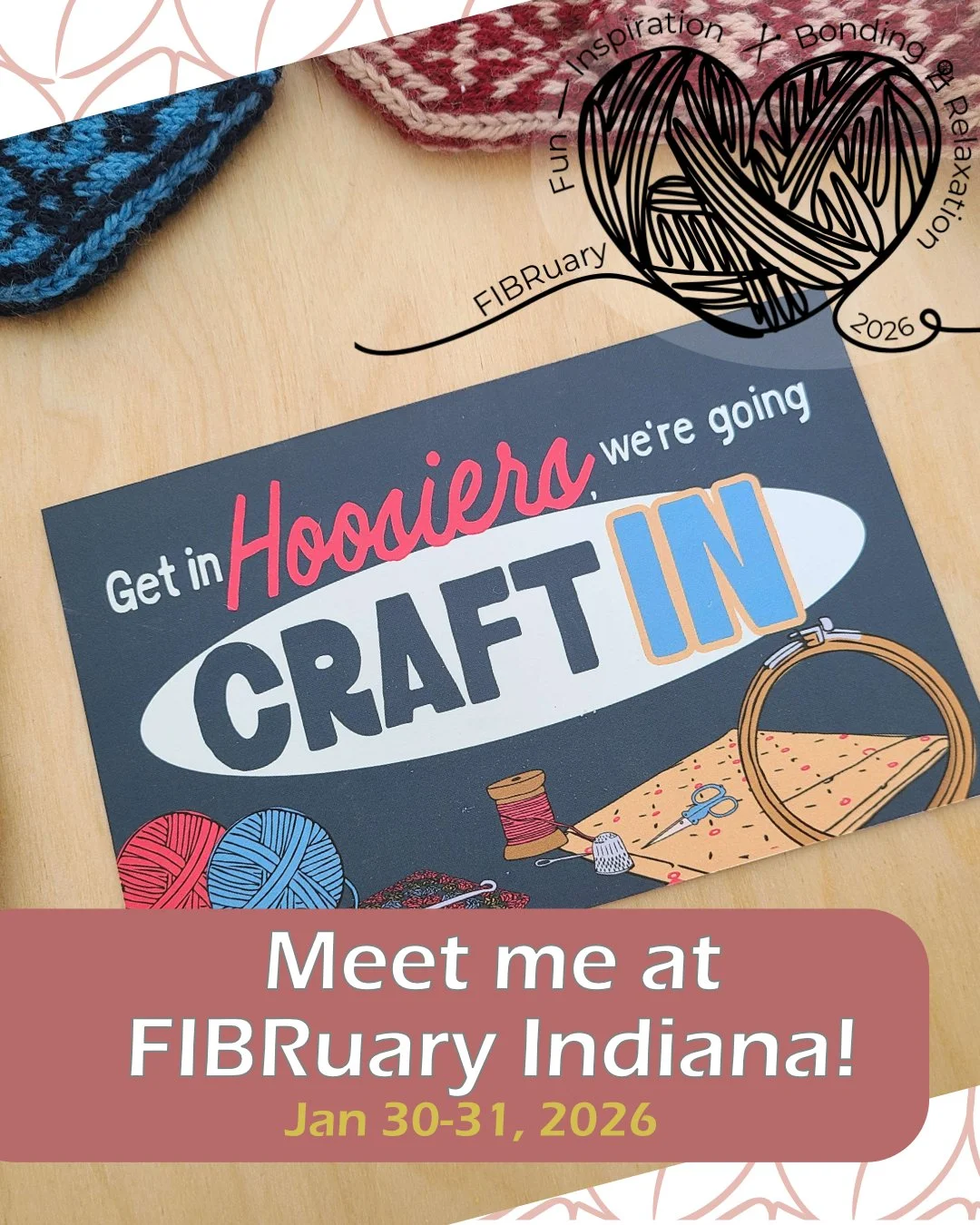 A final reminder that I'm vending at FIBRuary Indiana in Indianapolis on the 30th and 31st! Today I'm thrilled to offer a sneak preview of the *show exclusive* postcard I'll have available, along with a new line of designs inspired by art noveau adve