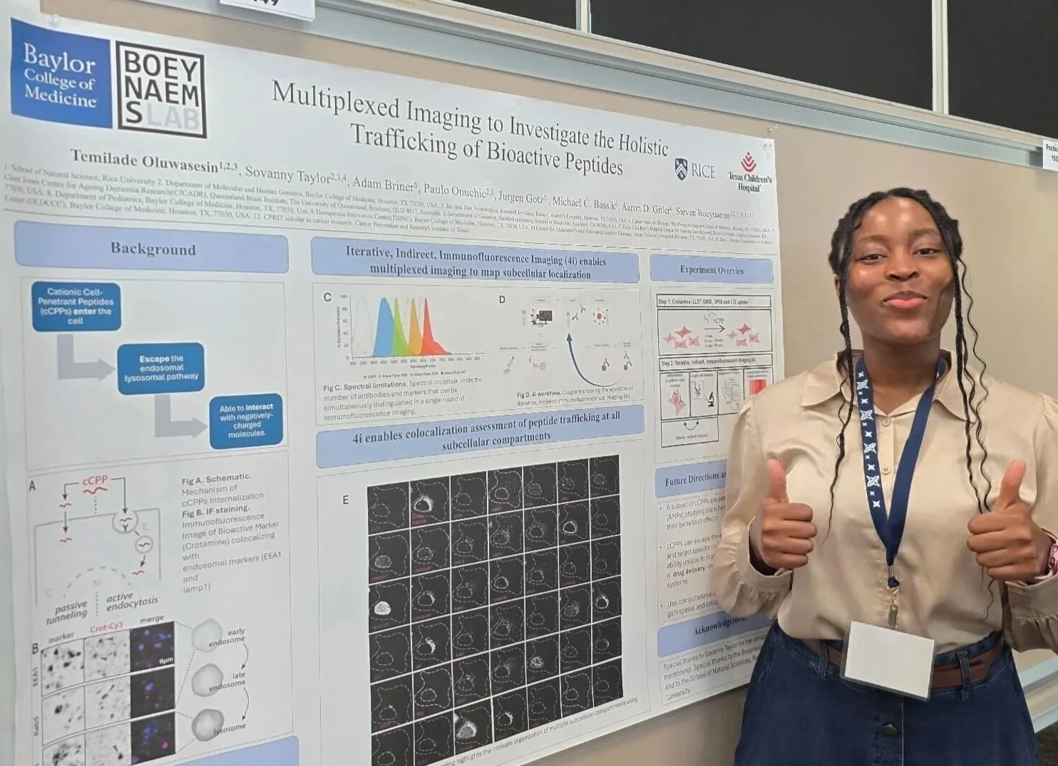 Temi presenting at the Rice undergrad symposium - April 2026