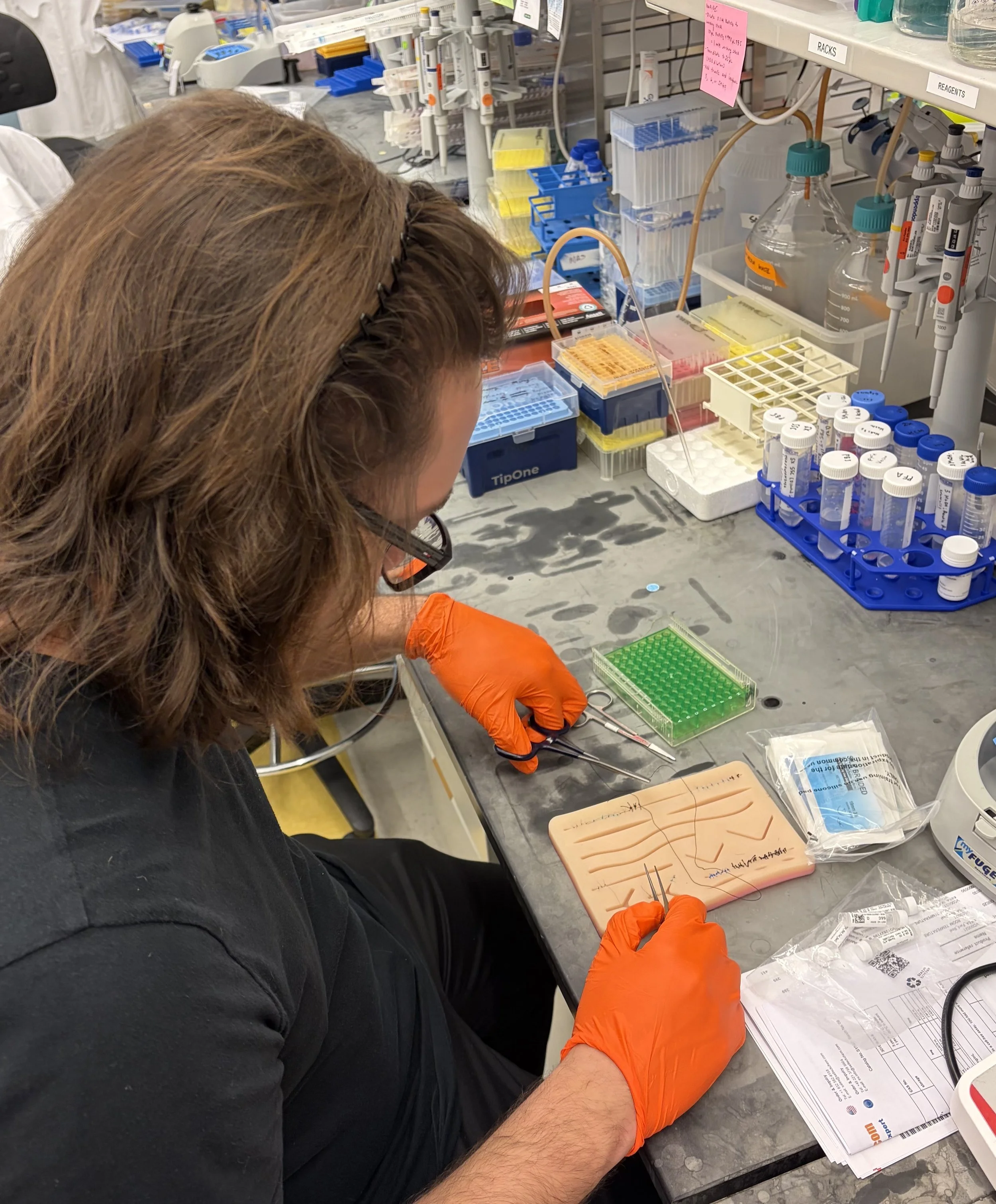 Manny practicing his sutures - February 2026