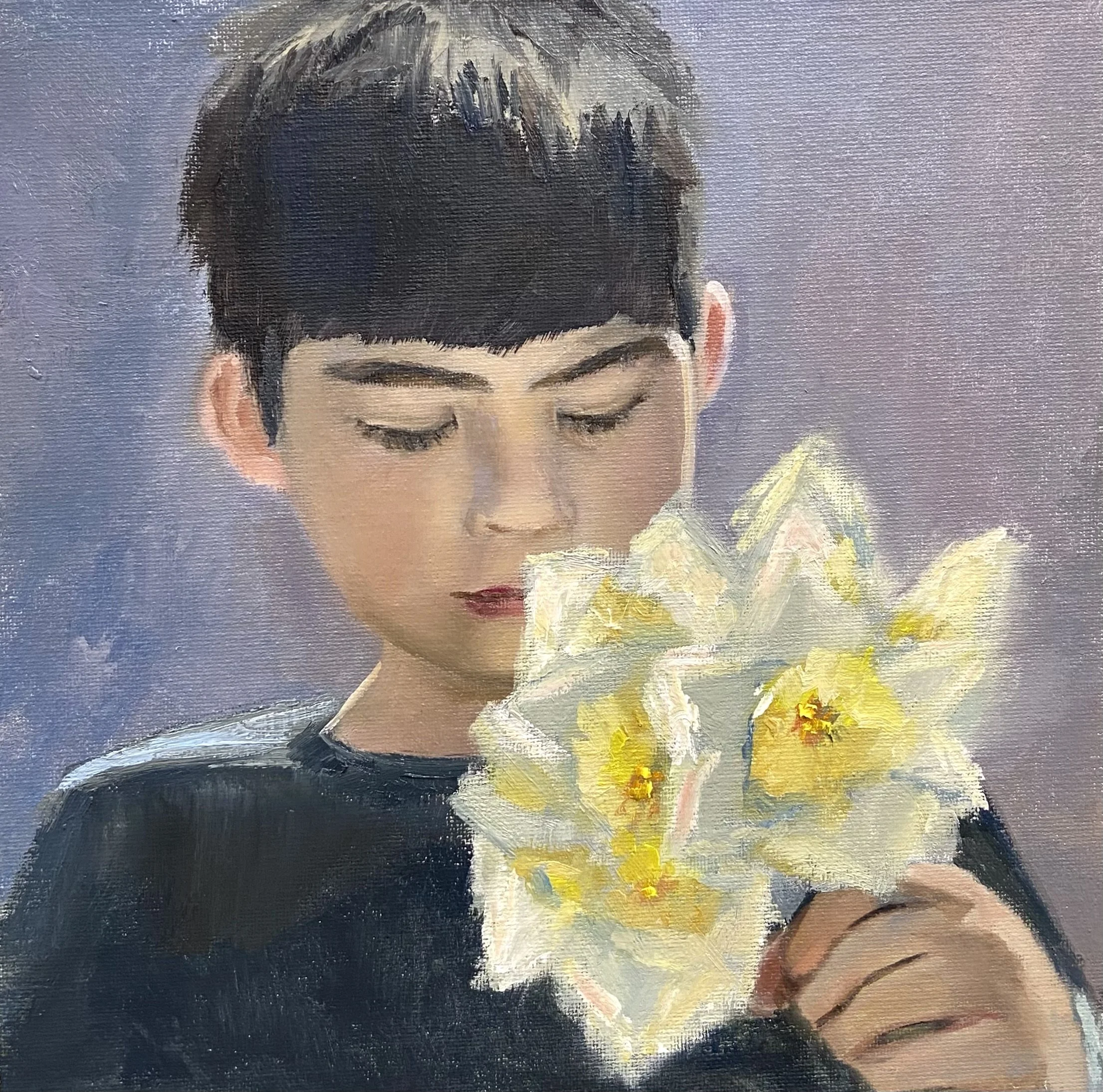 Flowers and Sunshine | 10x10 inches | Oil on Panel, 2025