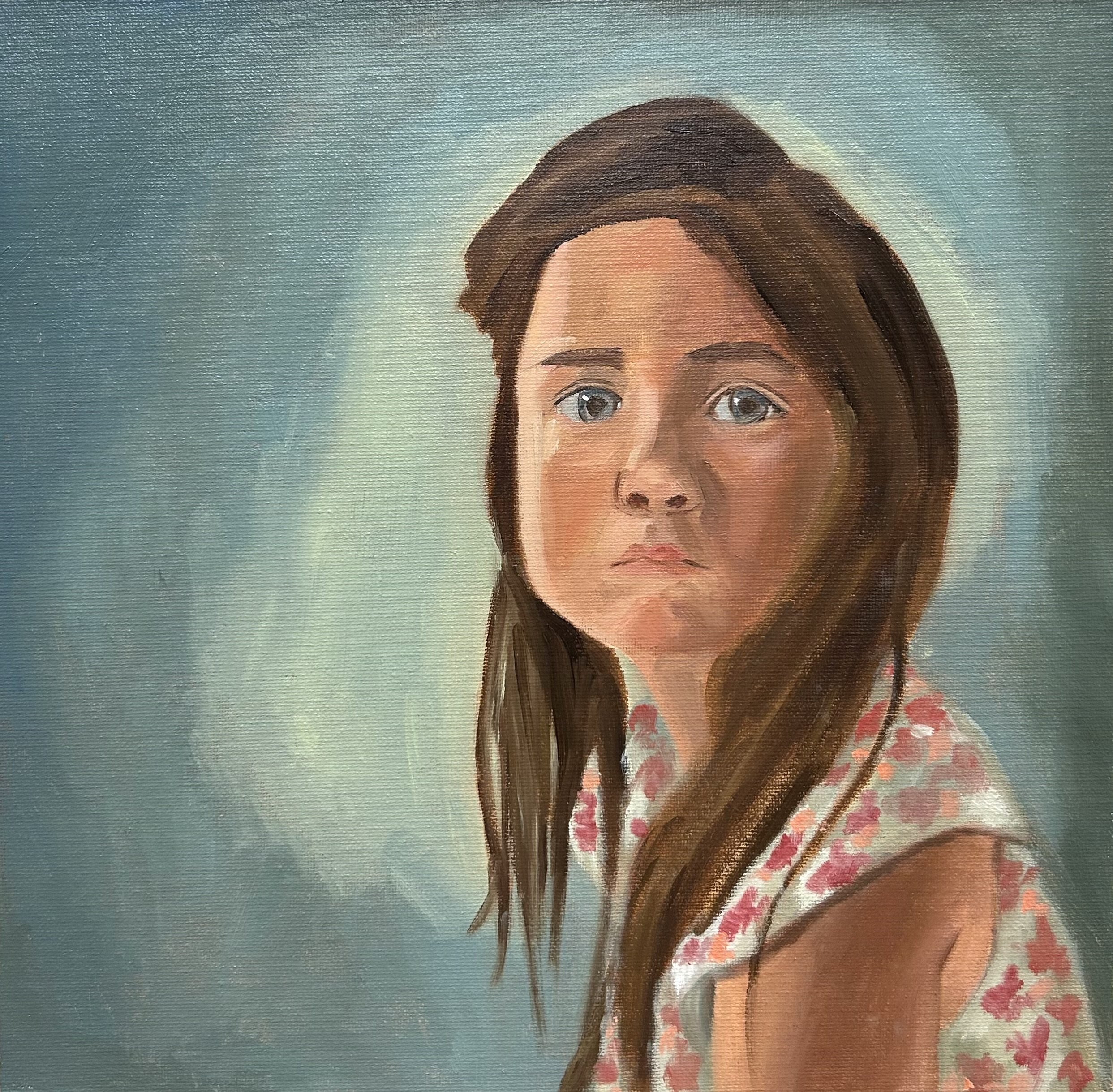 My Flower Girl | 12x12 inches | Oil on Panel, 2025