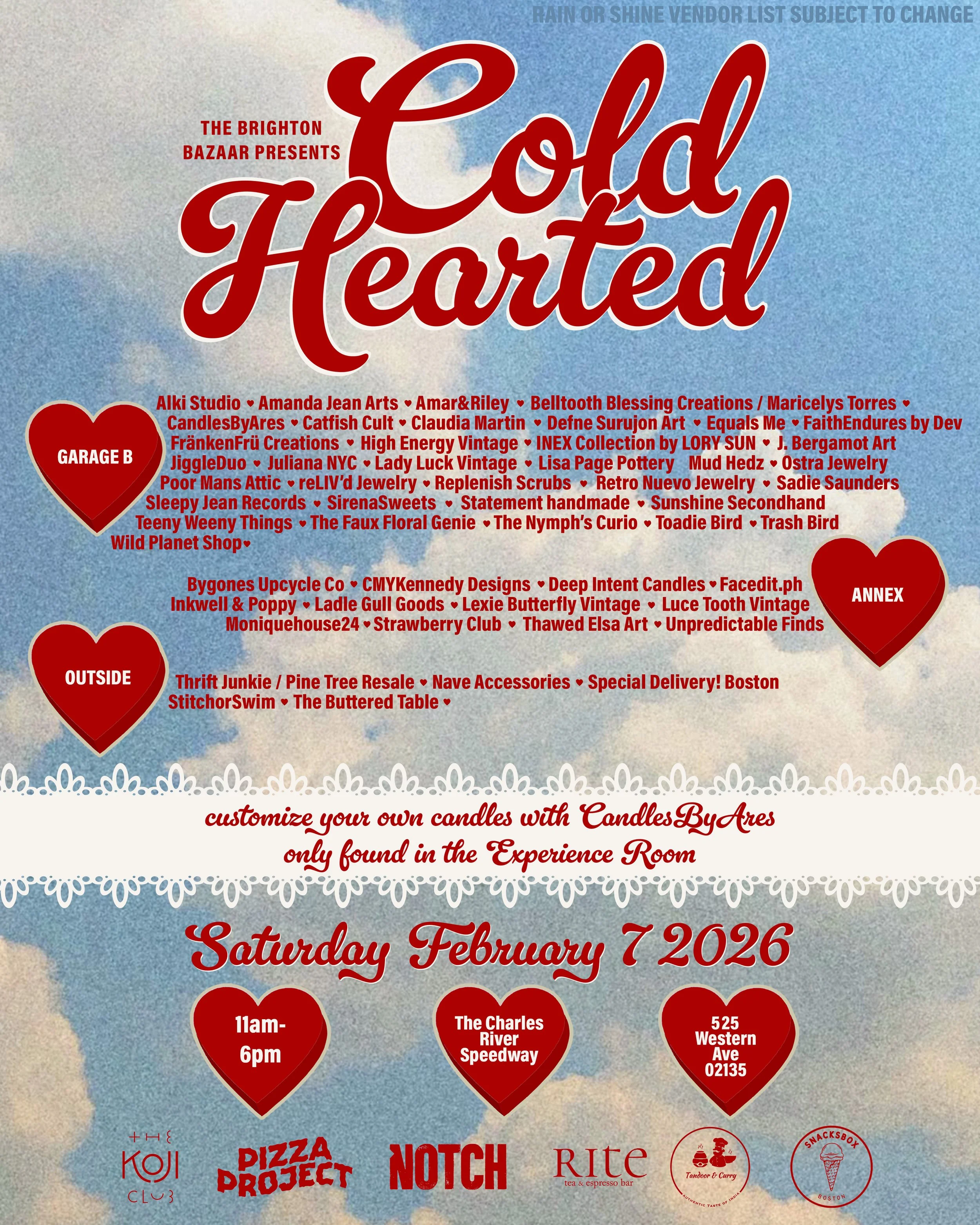 Vendor line up graphic for social media