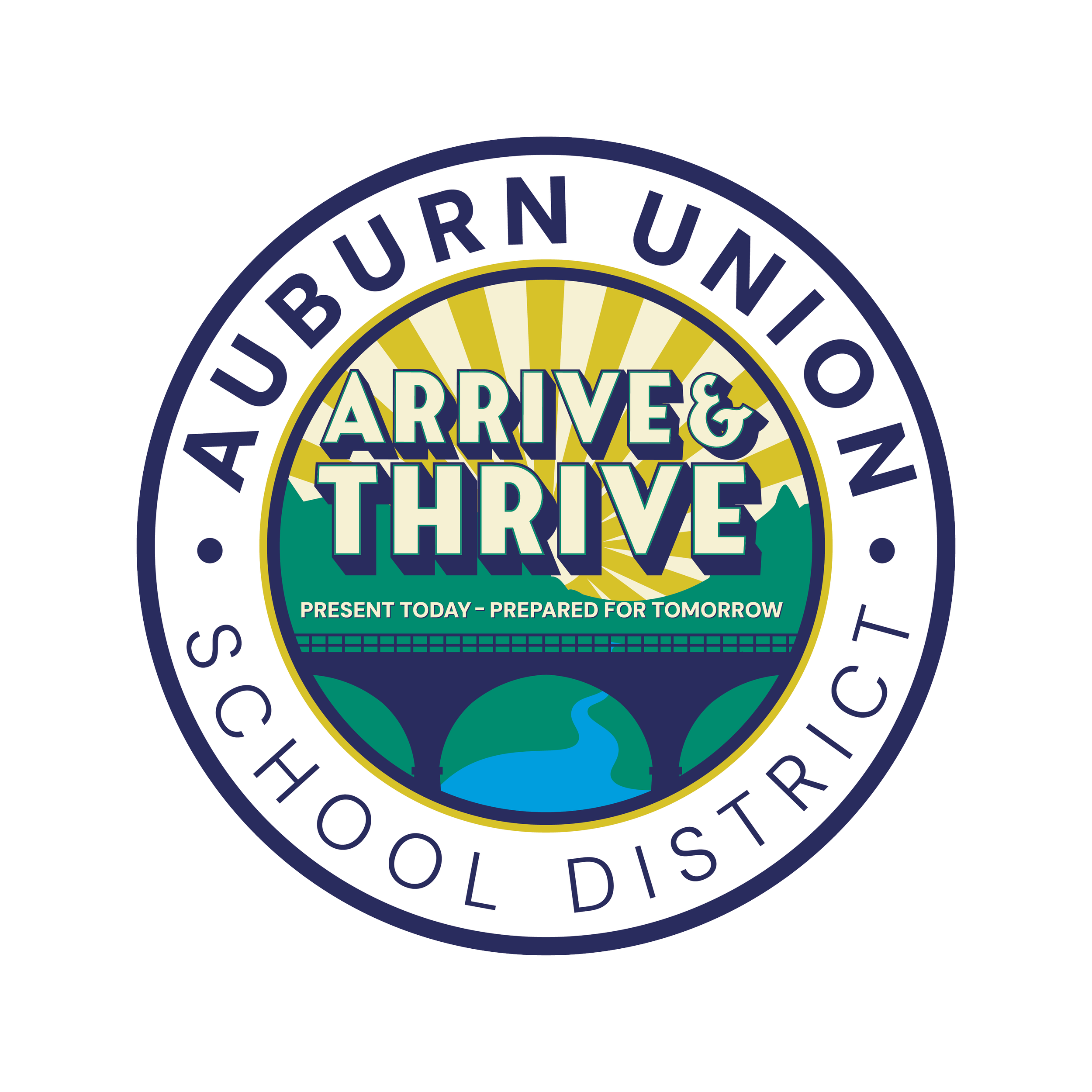 Same idea to incorporate another element from the original district logo into the new Arrive & Thrive logo