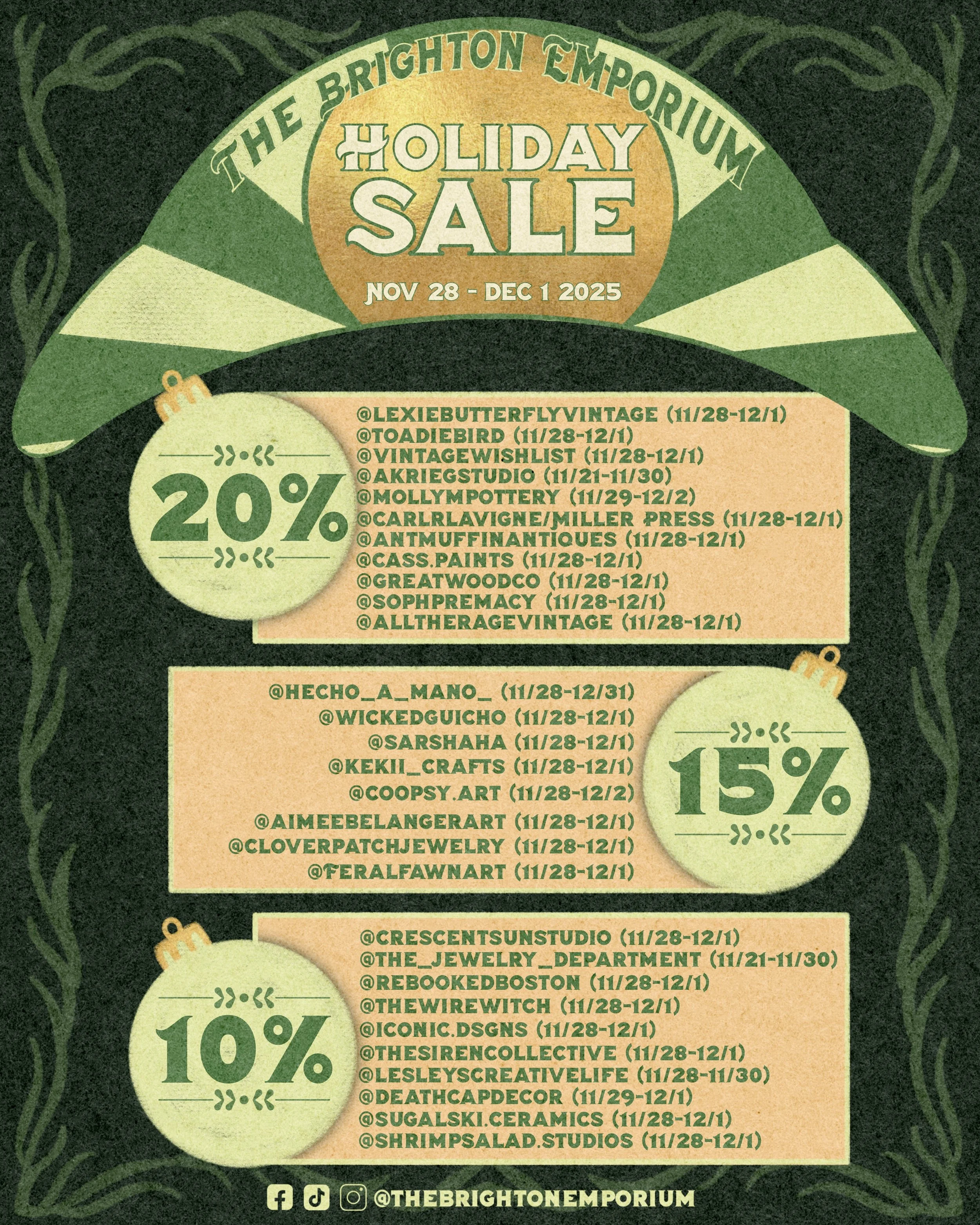 2025 Holiday discount announcement for social media