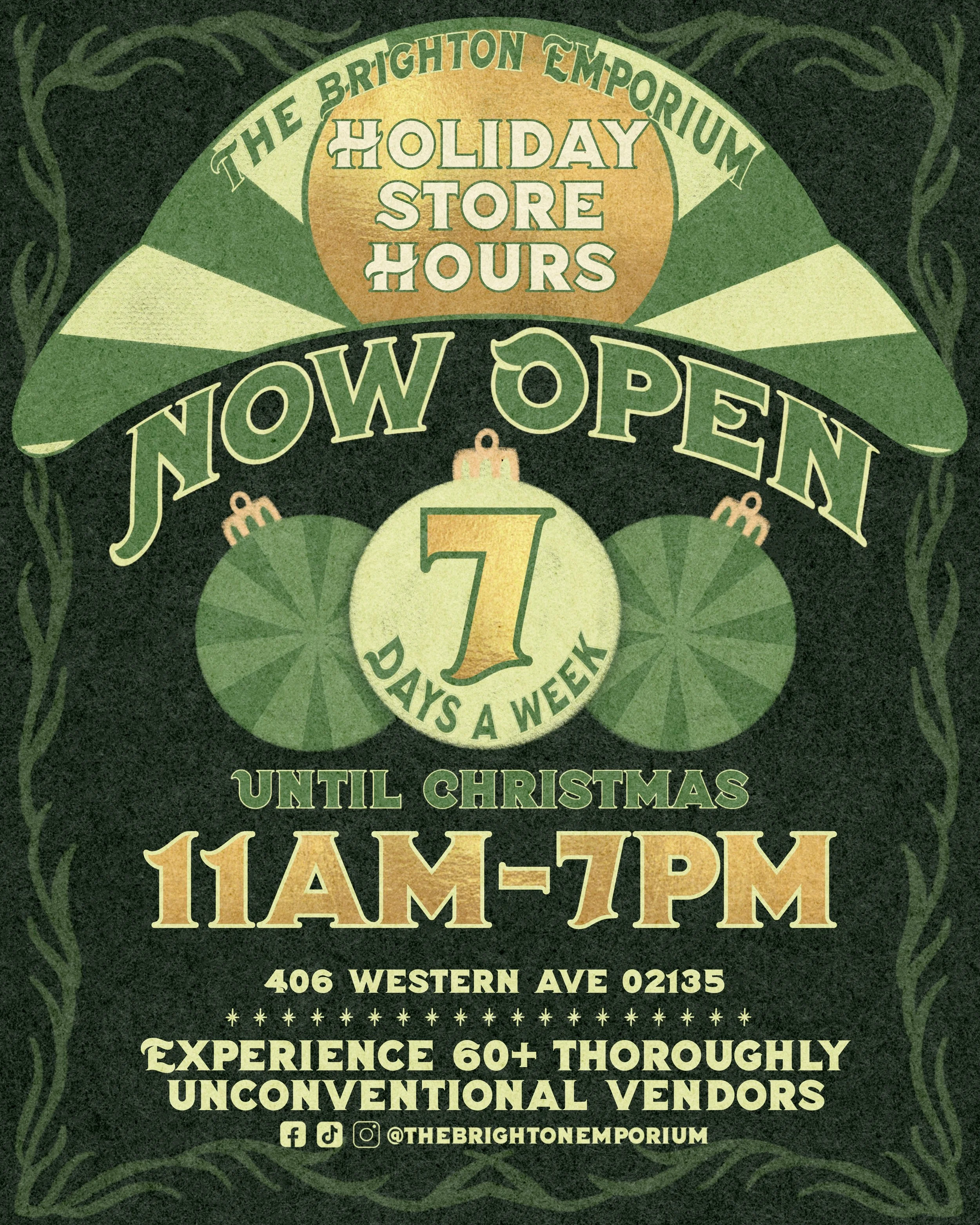 2025 Store hours holiday announcement for social media