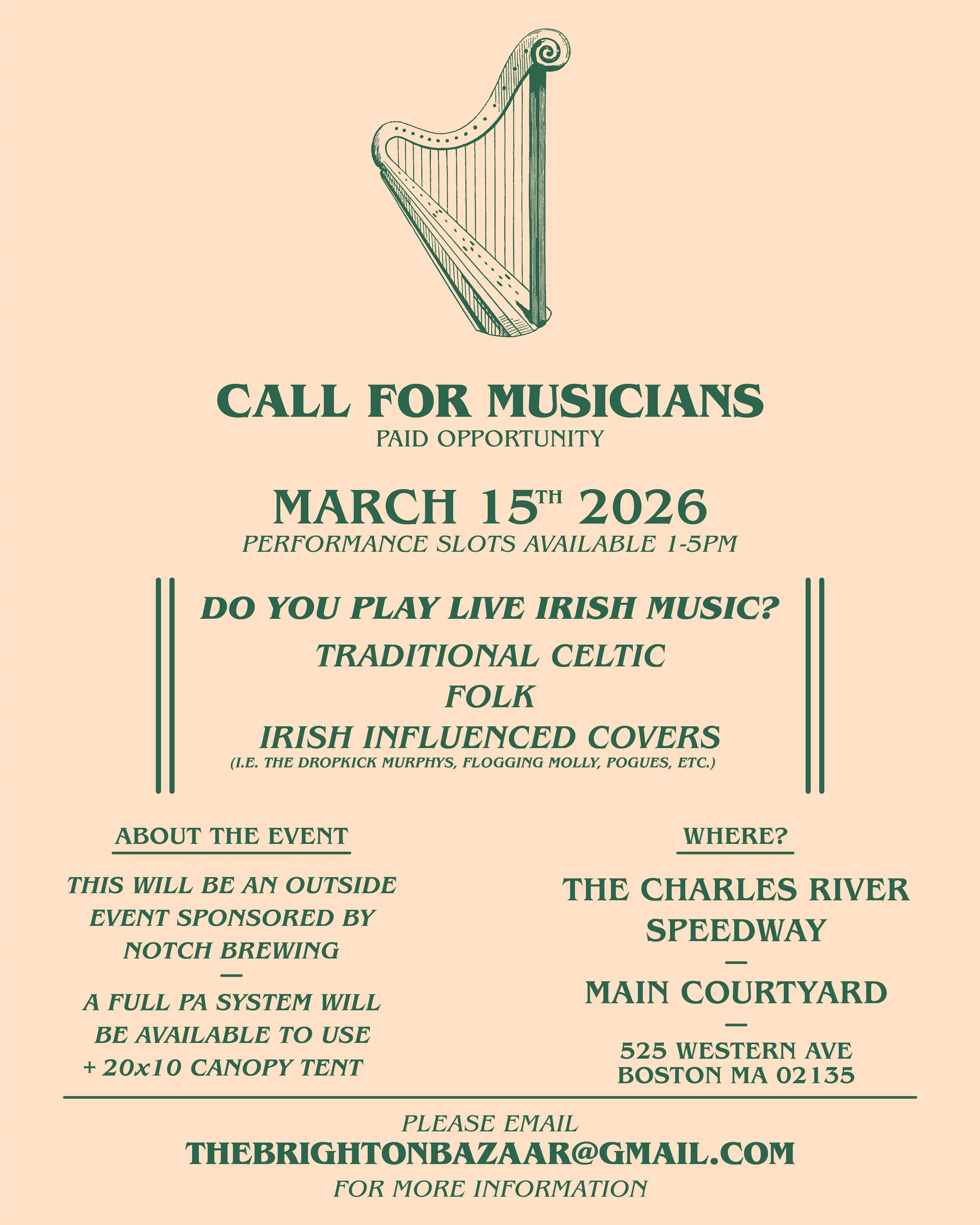 Call for Musicians graphic for social media