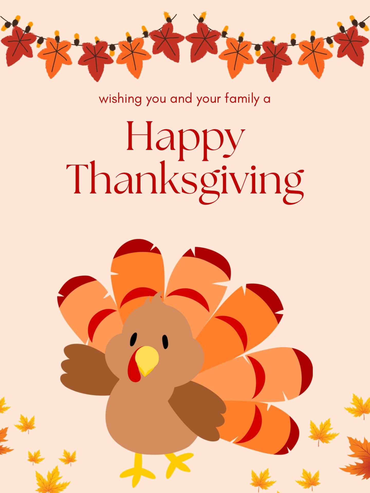 We are thankful for the love, support, and smiles you bring into our restaurant every day.  Happy Thanksgiving to you and your families!  We are open today, so stop by and say hi!! 👋💕🍁🦃