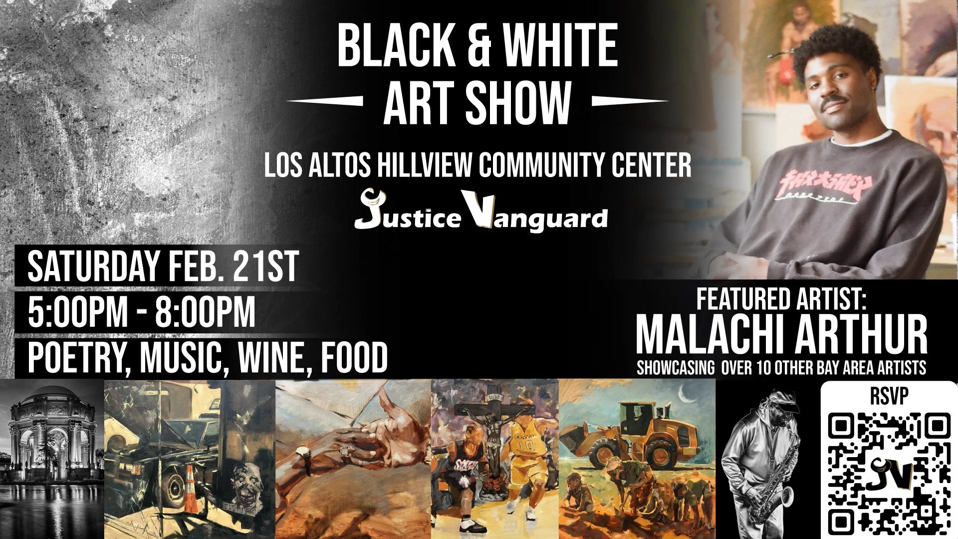 Black and White Art, Music, and Poetry Night