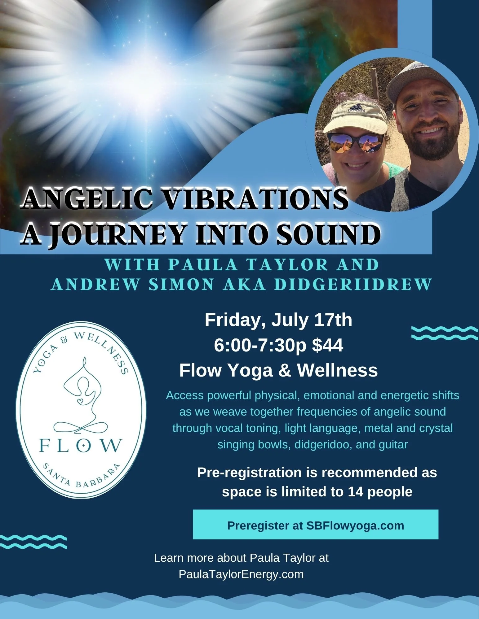 Angelic Vibrations, a Journey into Sound with Paula Taylor & Andrew Simon, (aka Didgeriidrew)