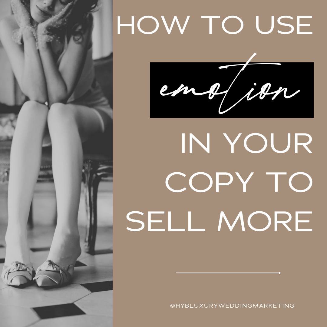 ❤️ You're in the luxury wedding industry, which means you're in the business of selling emotion. ❤️

If you don't know how to emotionally connect with your dream couples and make them FEEL something. Sorry to break it to you, but you'll always strugg