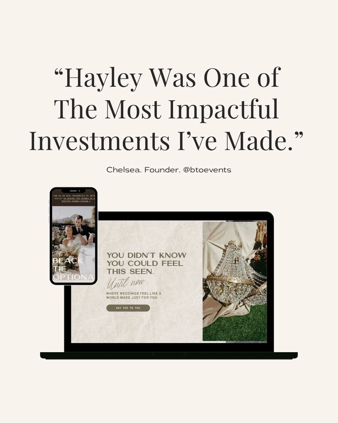 You know one of those testimonials that gives you goosebumps and brings tears to your eyes? 🥹

Yeeeah, this was definitely one of those..... 👇 

The sensationally talented Chelsea from @btoevents  very kindly left me this bombshell of a review, and