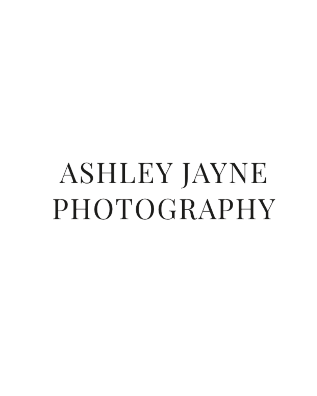 Black background with white text that reads 'Ashley Jaye Photography'.