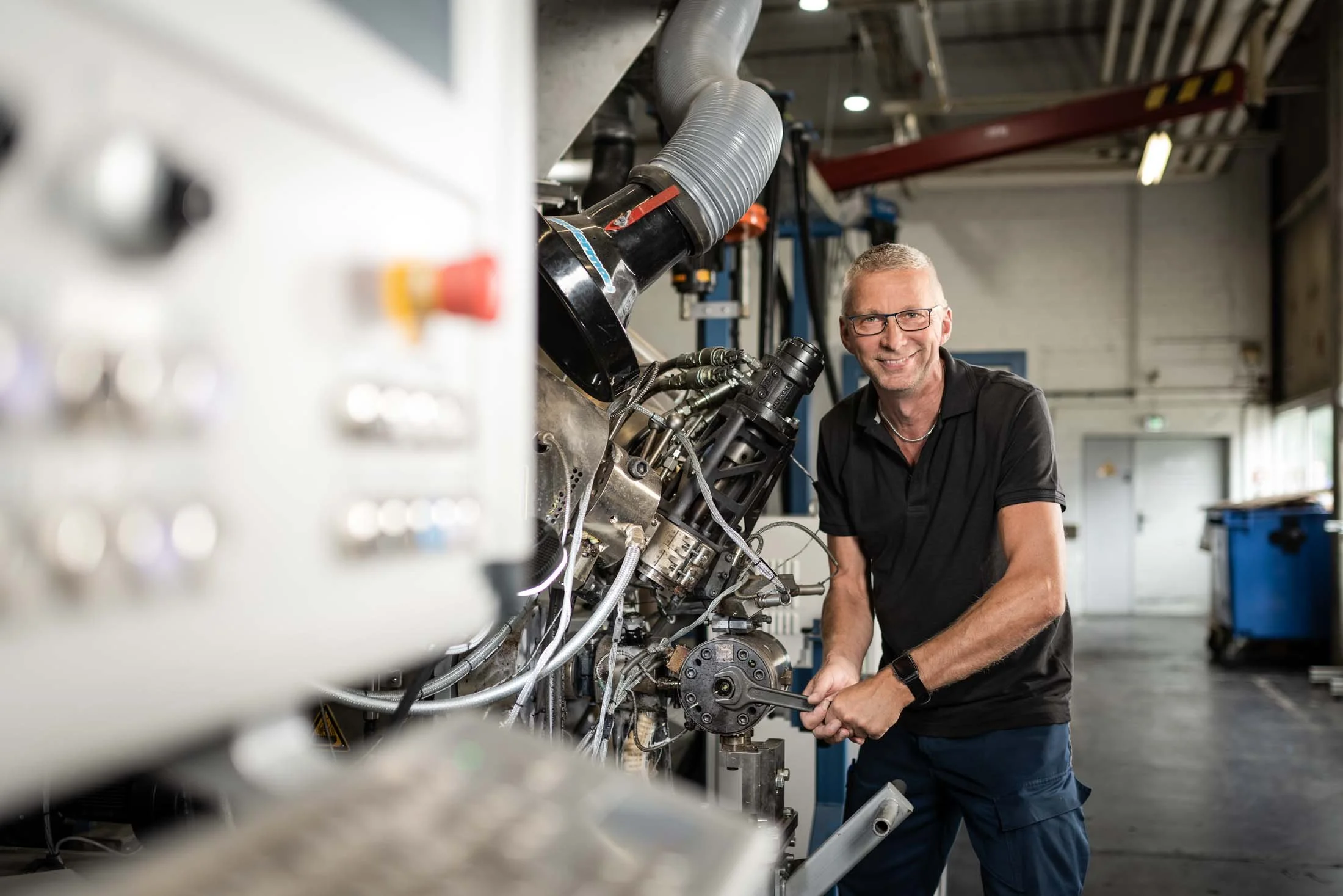 Technical work in an industrial workshop