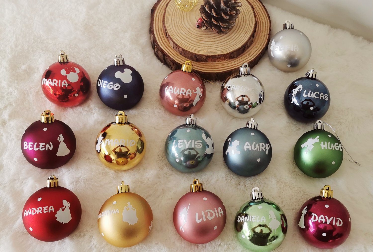 Bolas de Navidad personalizadas Disney — monicreques