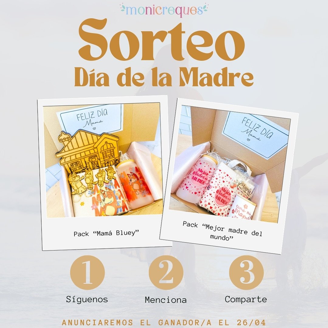 🌼🌸 SORTEO D&Iacute;A DE LA MADRE 🌸🌼

Queremos que sorprendas a mam&aacute; en su d&iacute;a y por eso hemos decidido hacer este sorteo para que alguno de vosotros pod&aacute;is ganar uno de nuestros dos packs especiales d&iacute;a de la madre 💖
