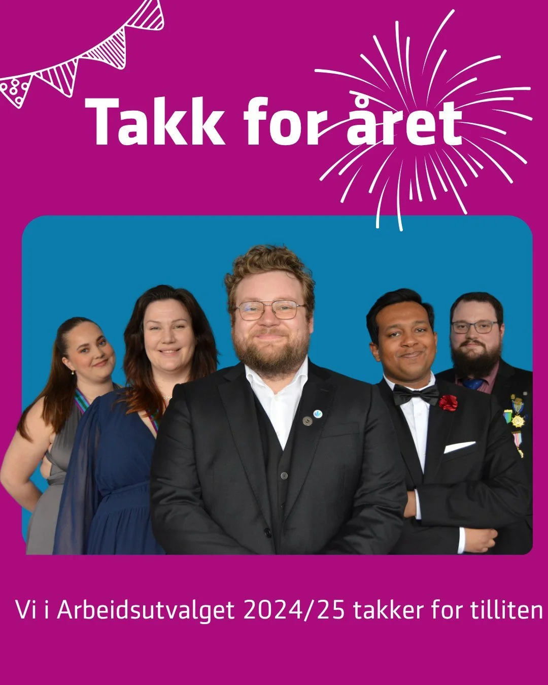 📢Ett &aring;r. Mange stemmer. &Eacute;n bevegelse.
Takk for at vi fikk representere dere! 🌟🥰

God sommer fra Arbeidsutvalget 2024-2025💓
