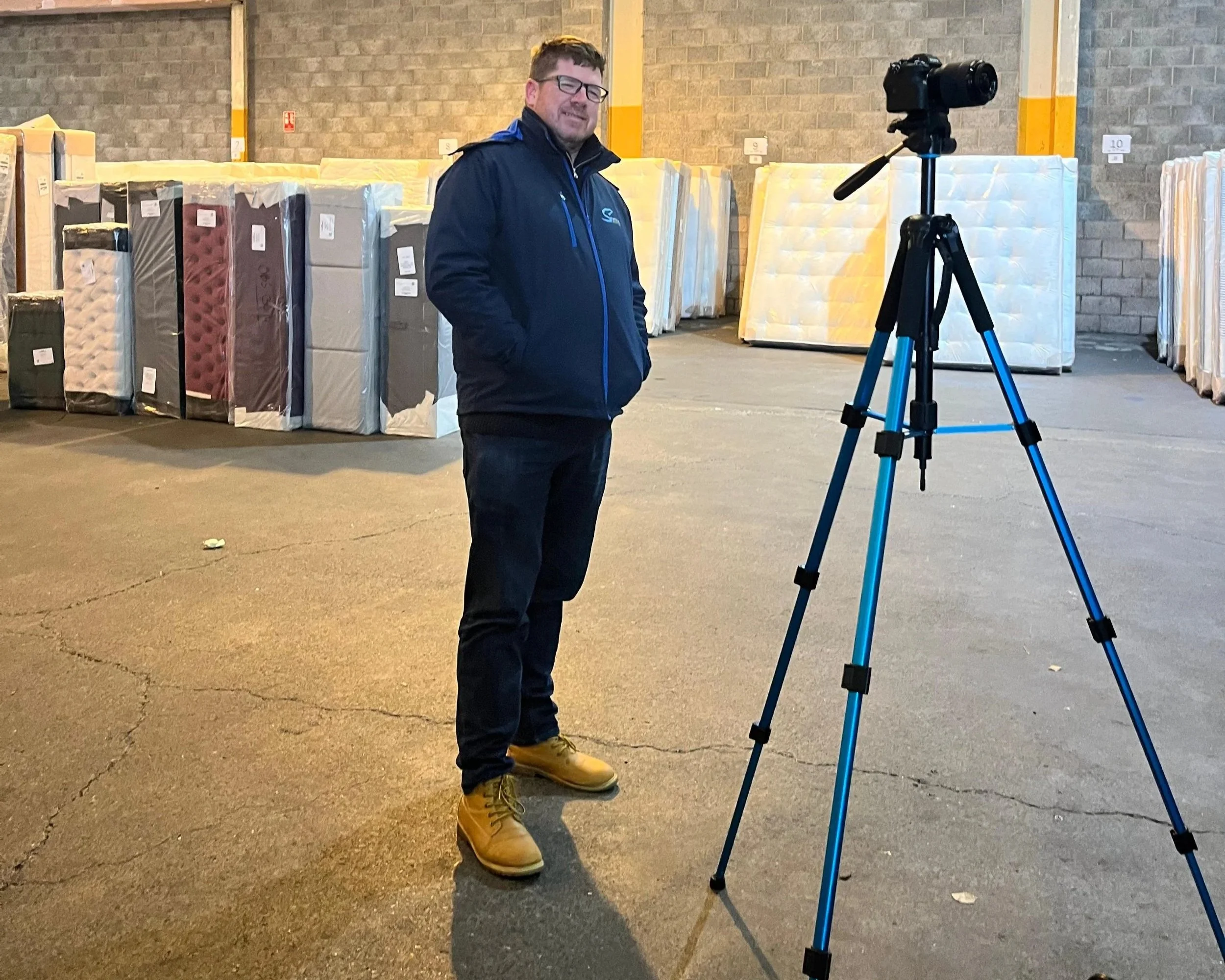 Image of Ben filming on location as part of our multi location shoot