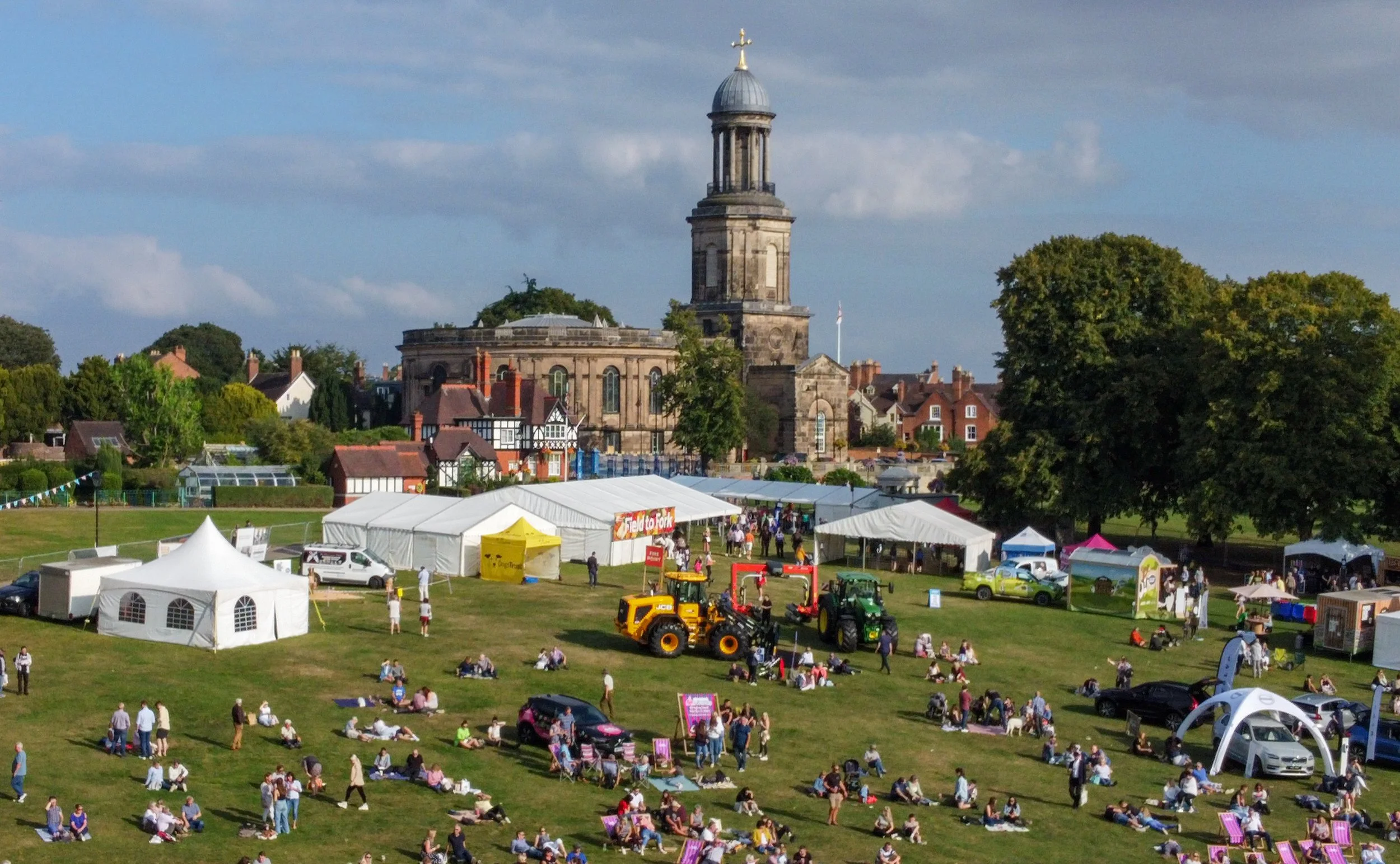 A drone image of Shrewsbury Festival