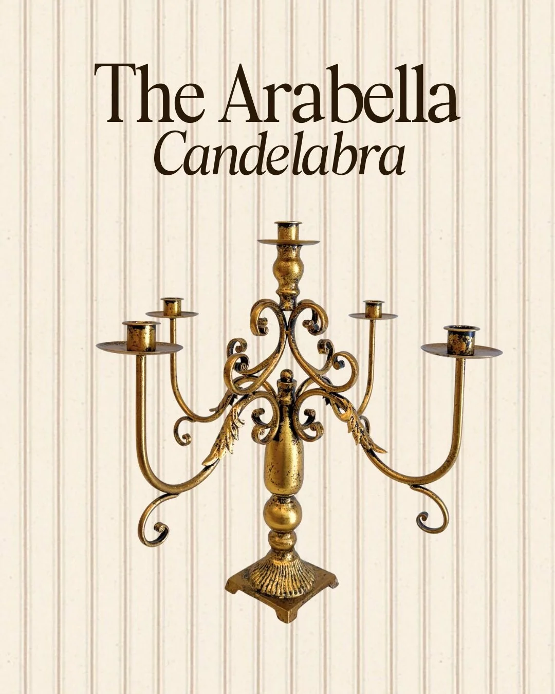 The events industry, like many others, is quietly run by so many mothers. Women somehow holding everything together while also making life feel beautiful. This candlestick collection is named after my own mom, Arabella, who has supported every one of