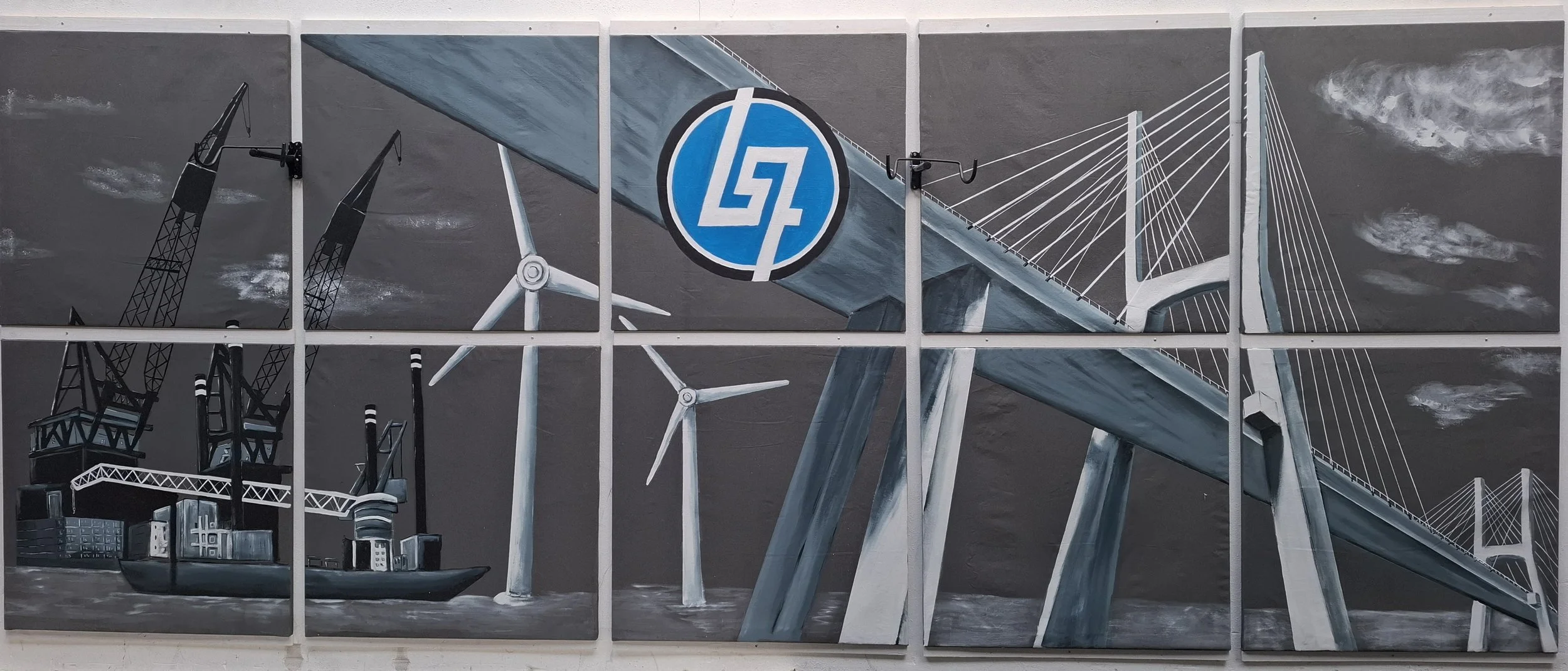 67 Solutions (2x5m) gemaakt op 10 losse canvas doeken