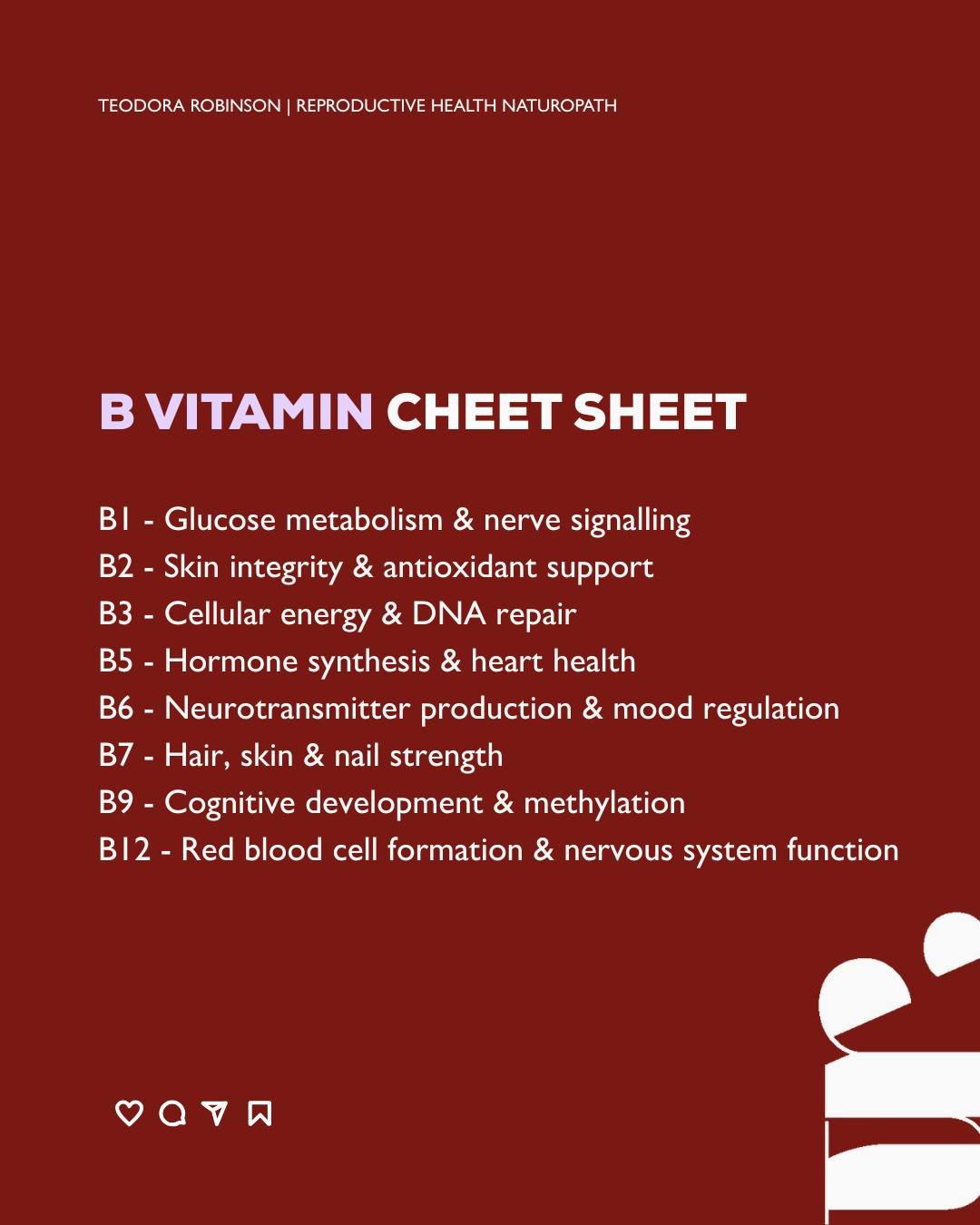 At some point, you&rsquo;ve probably been prescribed&mdash;or self-prescribed&mdash;a B vitamin.
They're often bundled into a complex, but each B vitamin plays a unique role, from energy and mood to skin and nerve health.

Knowing what does what mean