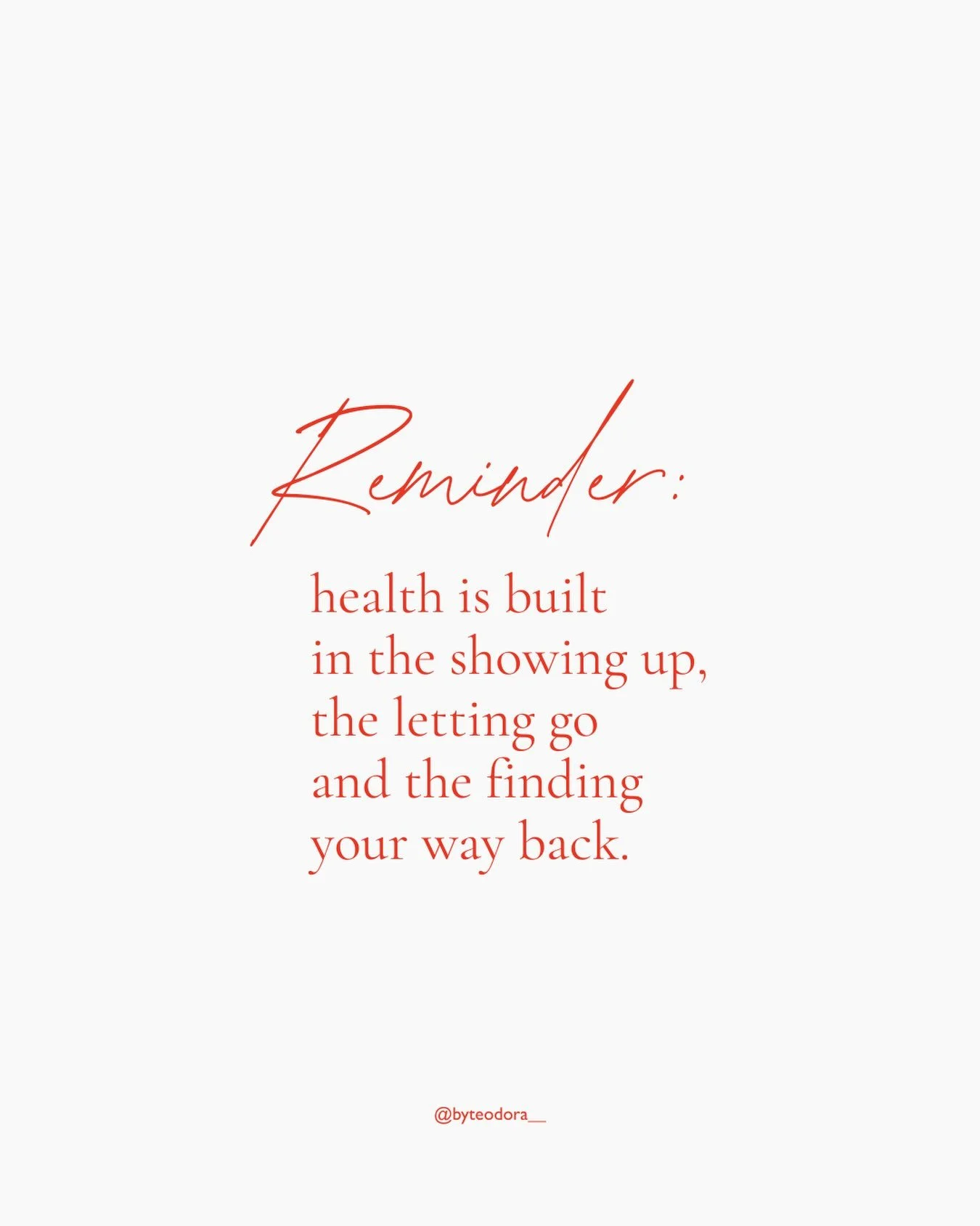 It&rsquo;s so easy to discredit our progress the moment it stops looking &ldquo;perfect&rdquo;. To convince ourselves we&rsquo;ve fallen off, failed or somehow undone it all. But health is built within a full, changing life.

It can look like trainin