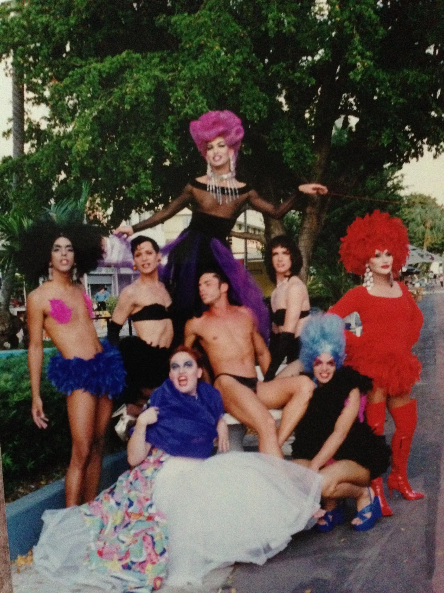 Group under trees, 1990s