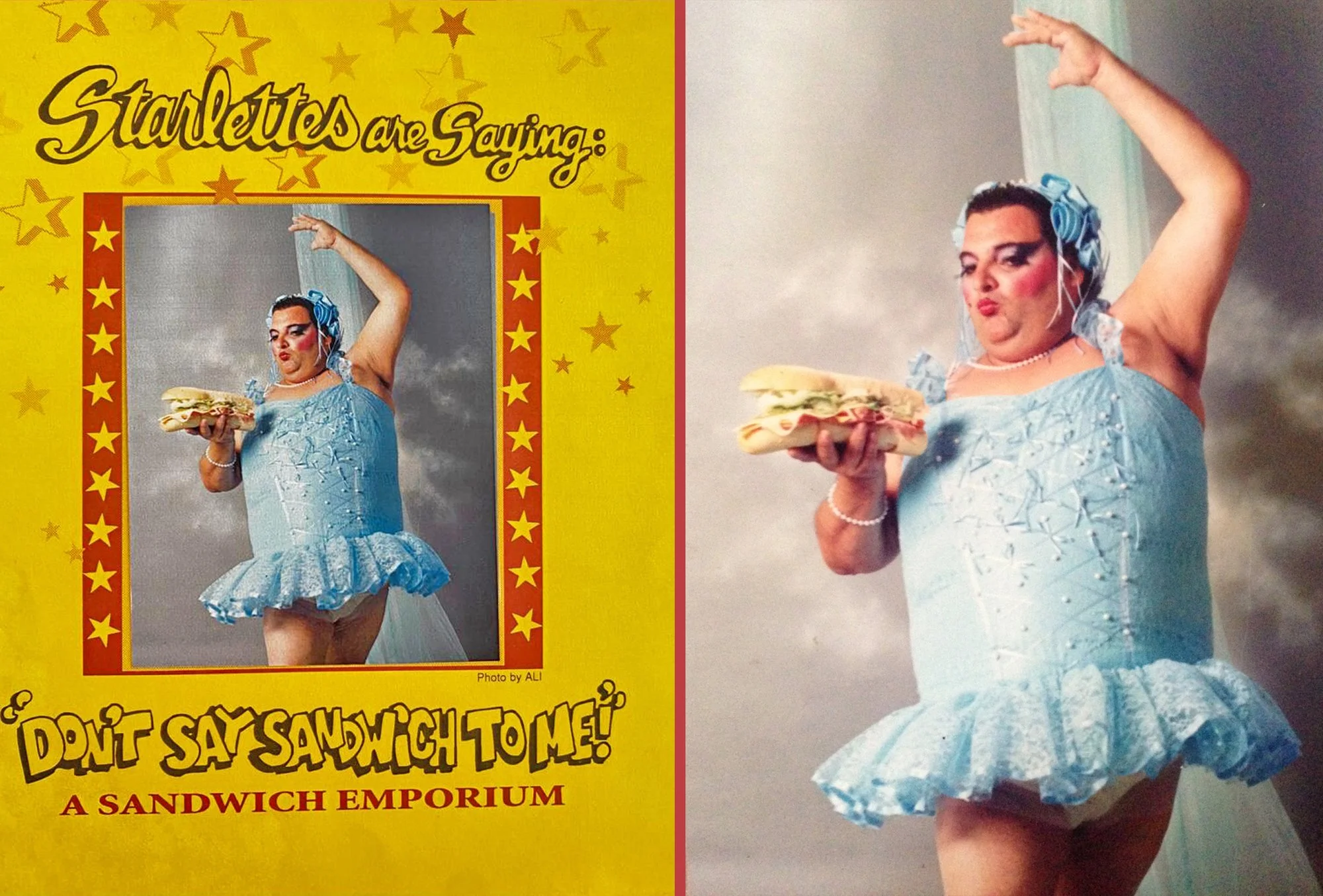 Tiny, menu and portrait, 1990s (diptych by SoFLaFoto, 2023)