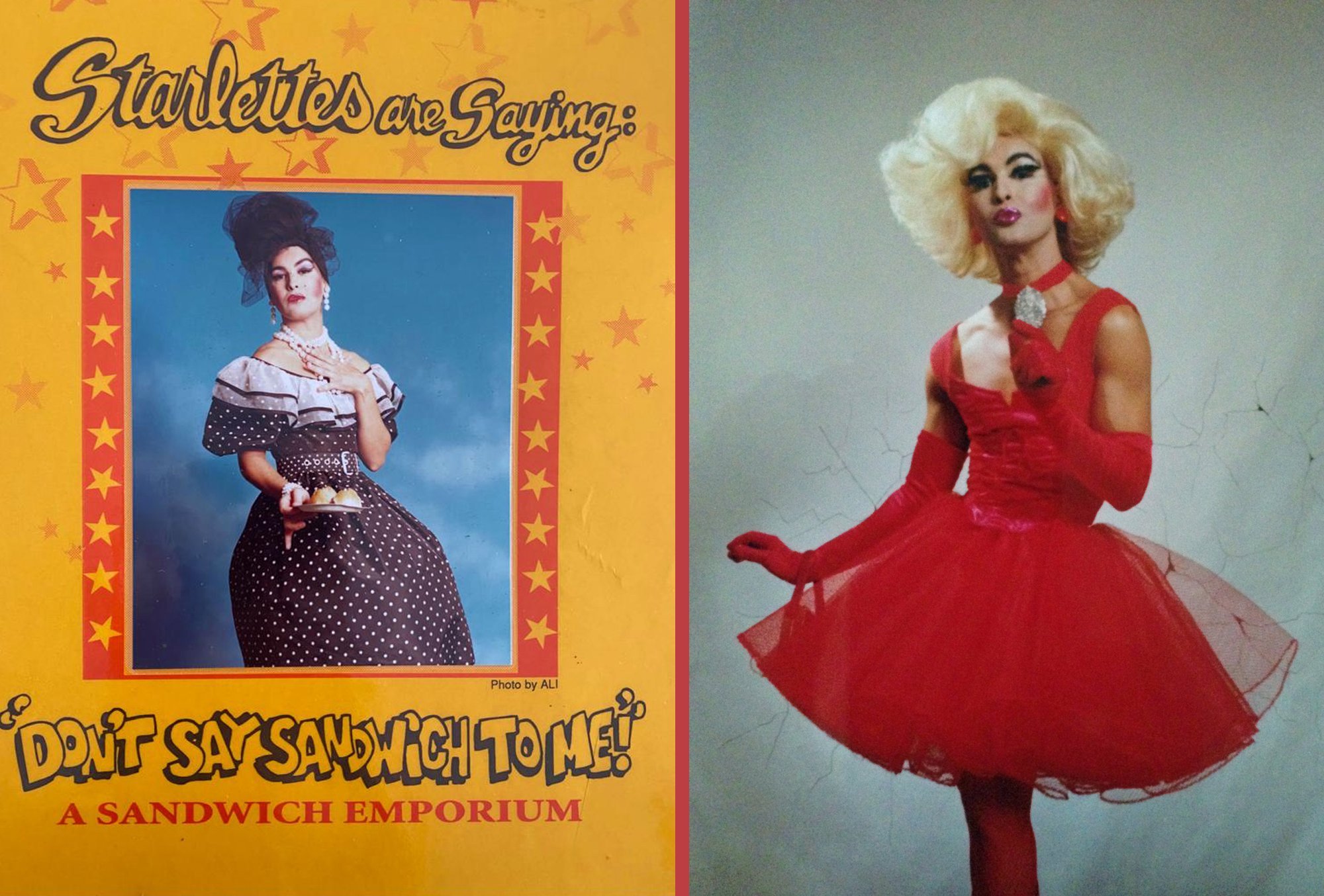 Adora, menu and portrait, 1990s (diptych by SoFLaFoto, 2023)